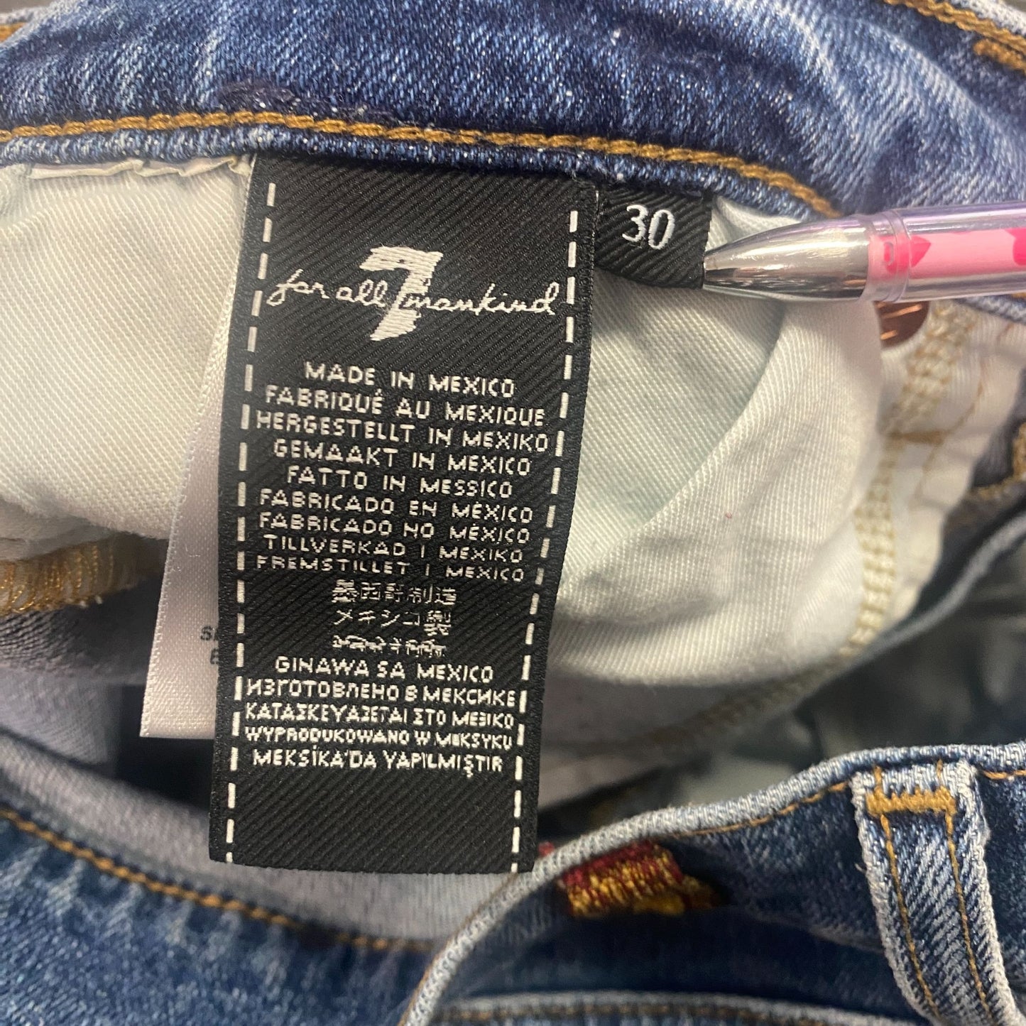 7 For All Mankind Slimmy Slim Straight Leg Jeans Mens 30 Preppy Normcore Classic