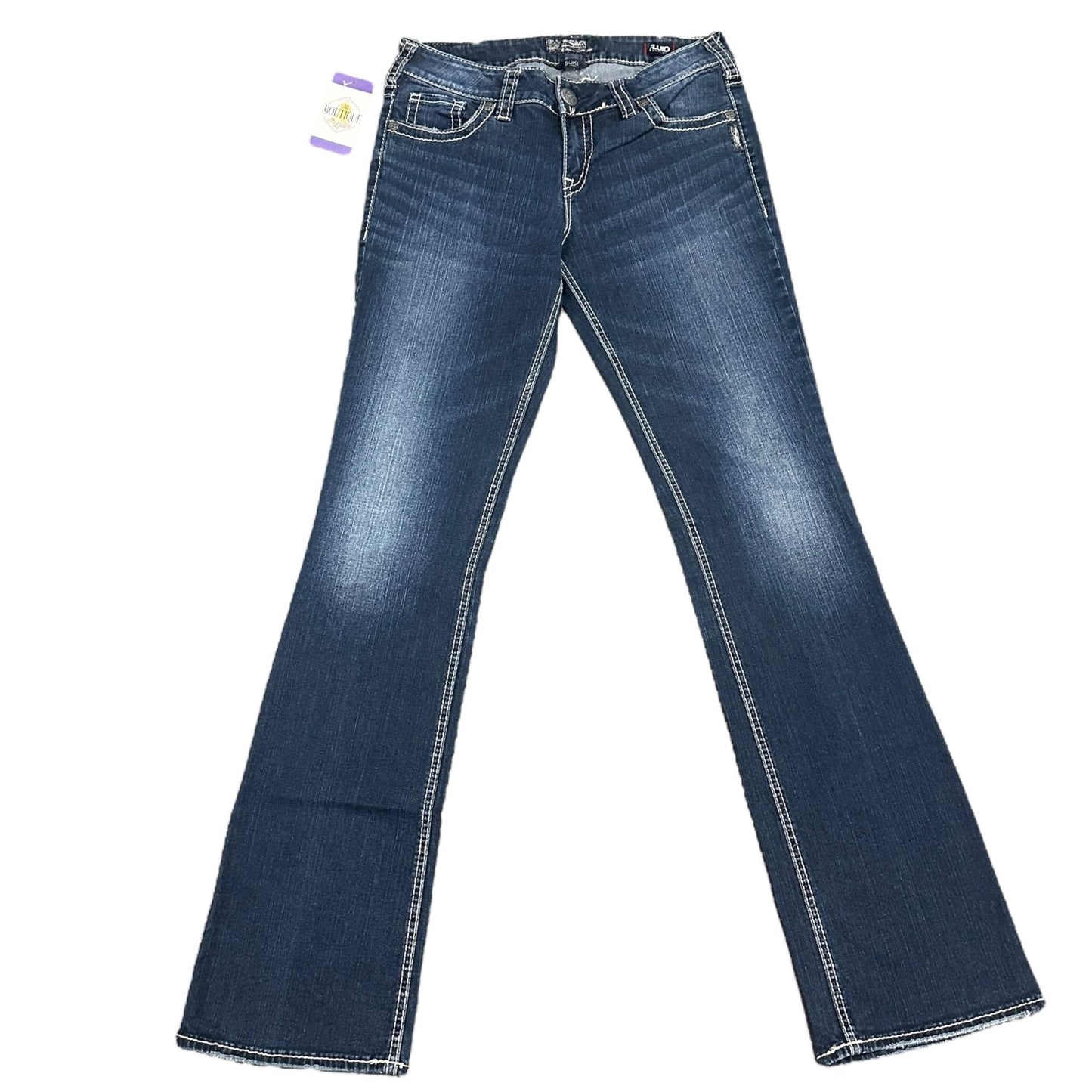 Silver Jeans Suki Mid Slim Boot Jeans Womens 31x35 Long Inseam Faux Flap Pockets