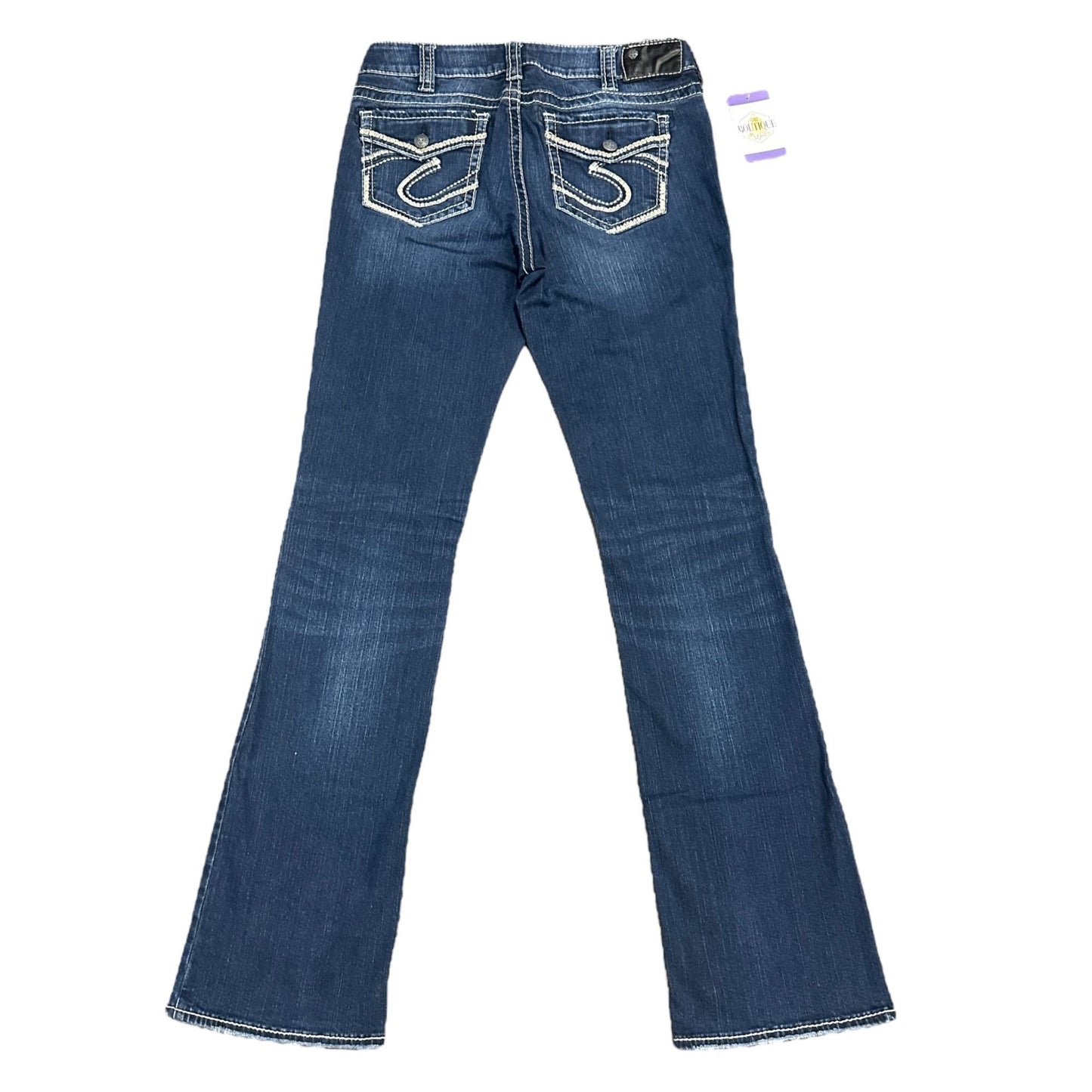 Silver Jeans Suki Mid Slim Boot Jeans Womens 31x35 Long Inseam Faux Flap Pockets