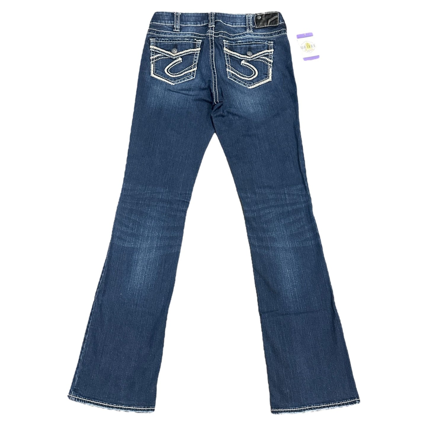 Silver Jeans Suki Mid Slim Boot Jeans Womens 31x35 Long Inseam Faux Flap Pockets