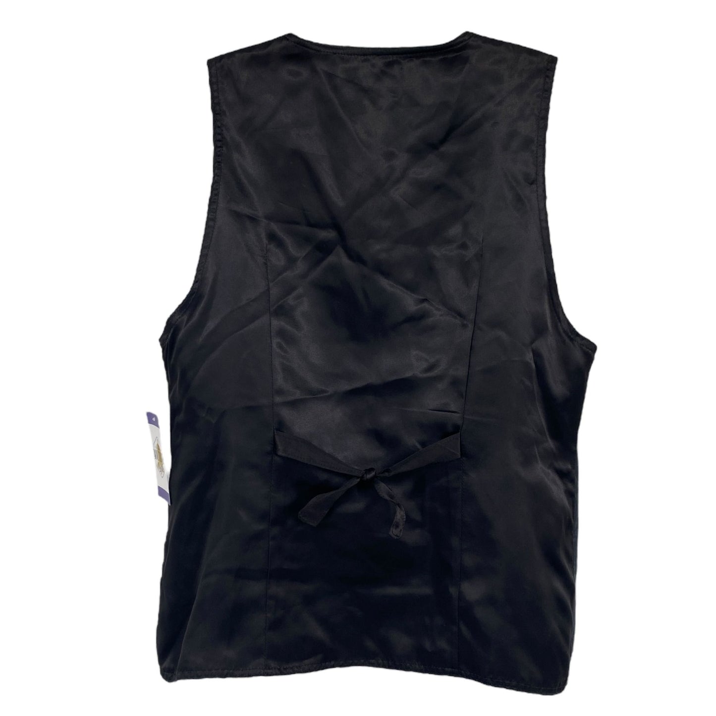 Vintage 90s Black Floral Tapestry Vest Fitted Button Dark Academia Whimsigoth