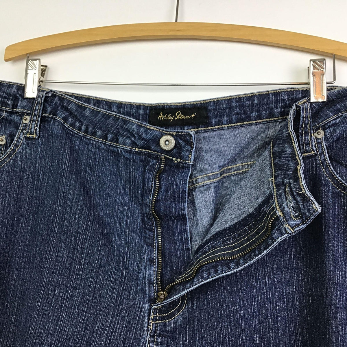 Ashley Stewart Womens Plus Size 26 Dark Wash Stretch Denim Jeans