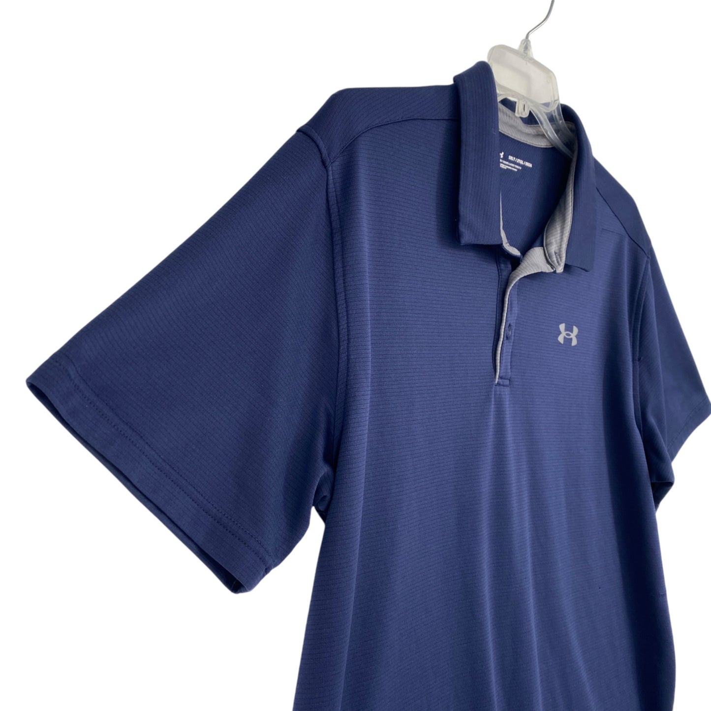 Under Armour Mens 2XLT Navy Golf Polo Shirt Performance Short Sleeve Stretch