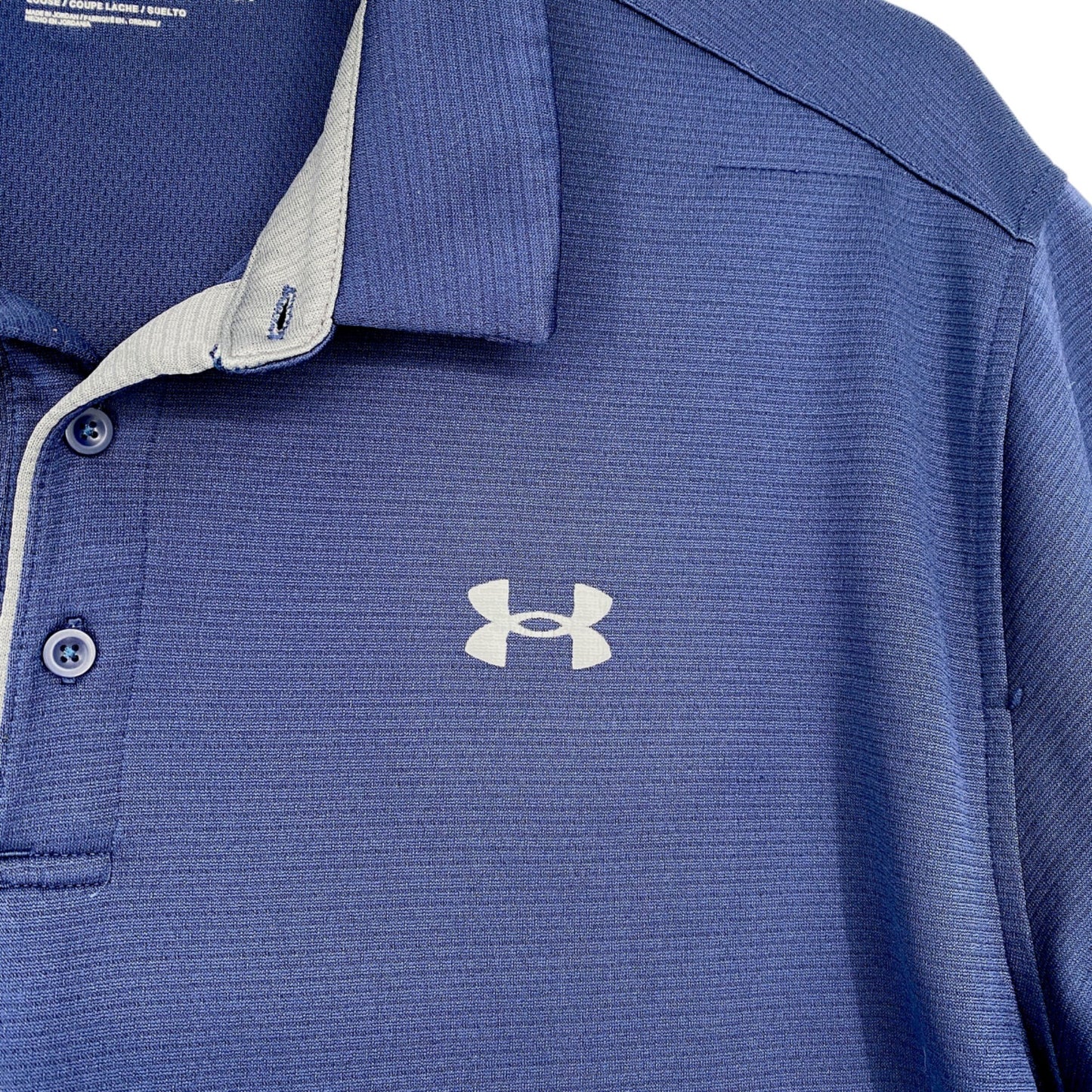 Under Armour Mens 2XLT Navy Golf Polo Shirt Performance Short Sleeve Stretch