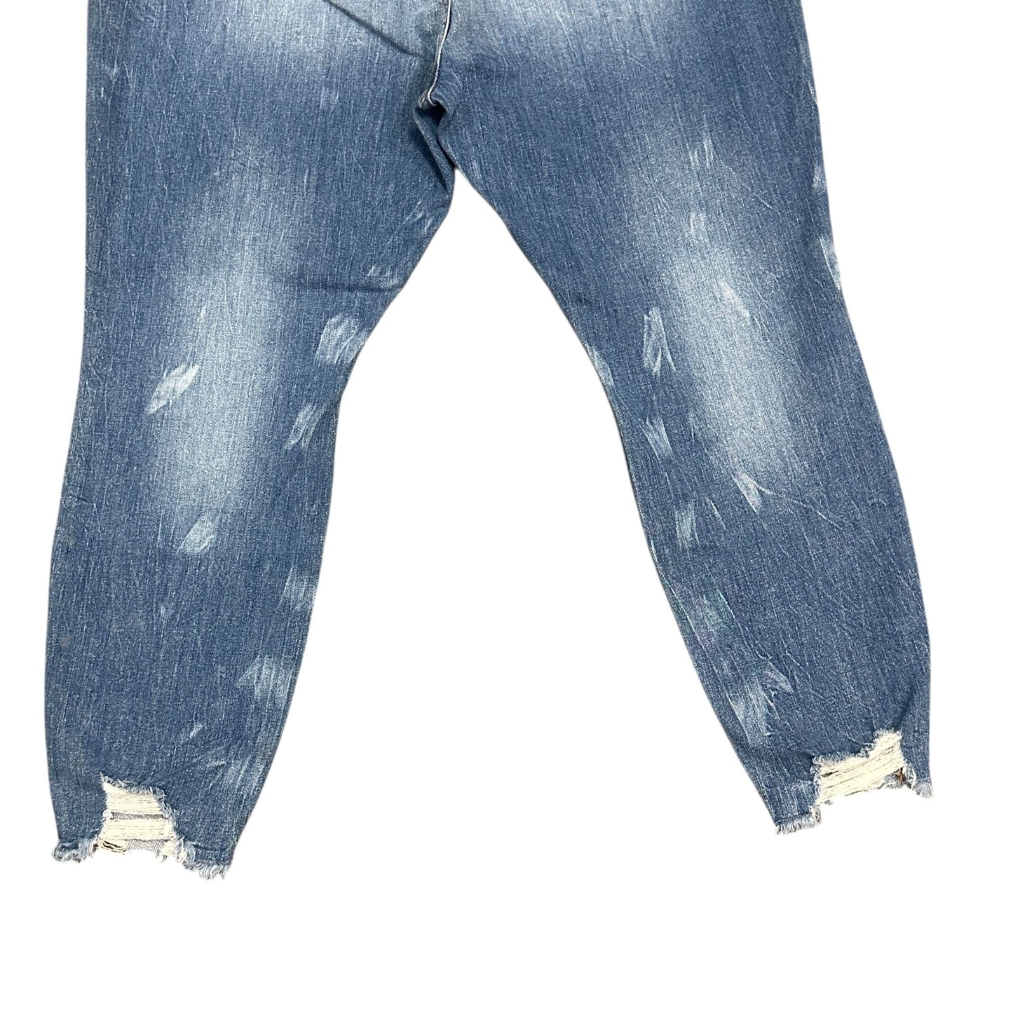 LOFT Distressed Slim Pocket Skinny Crop Jeans Womens Petite 12/31 Blue Raw Hem