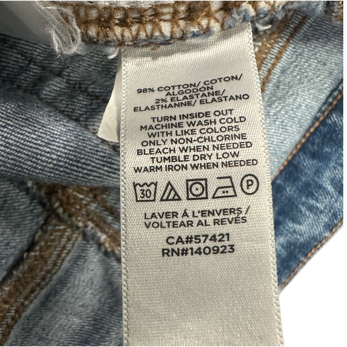 LOFT Distressed Slim Pocket Skinny Crop Jeans Womens Petite 12/31 Blue Raw Hem