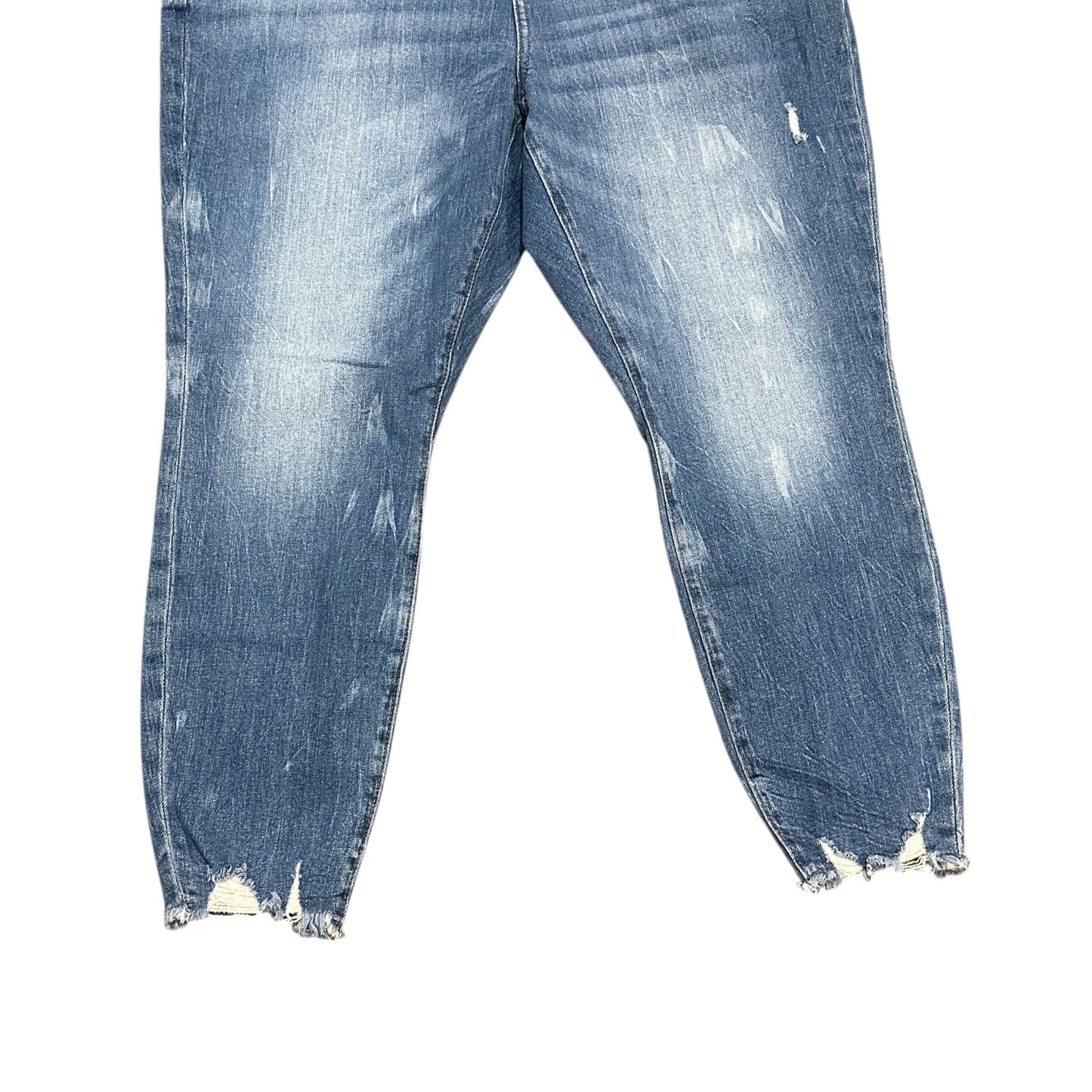LOFT Distressed Slim Pocket Skinny Crop Jeans Womens Petite 12/31 Blue Raw Hem