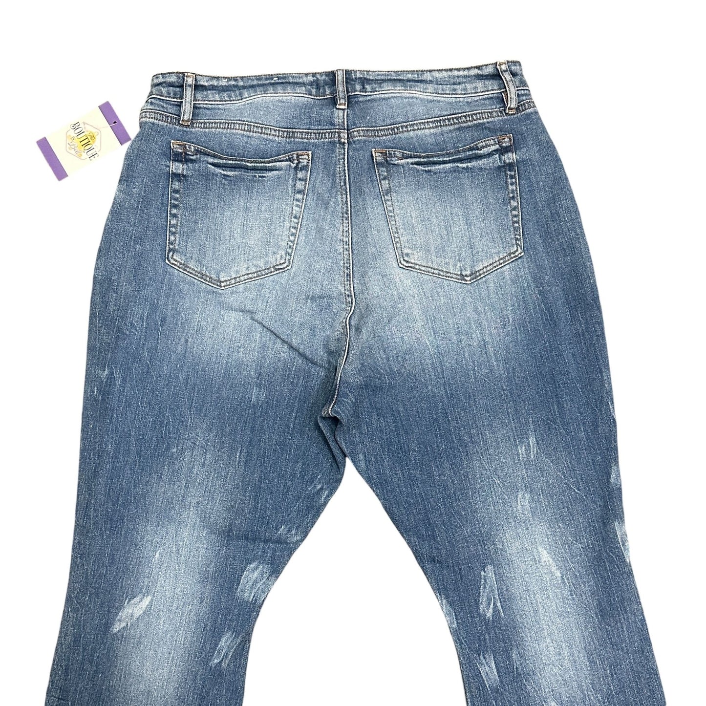 LOFT Distressed Slim Pocket Skinny Crop Jeans Womens Petite 12/31 Blue Raw Hem