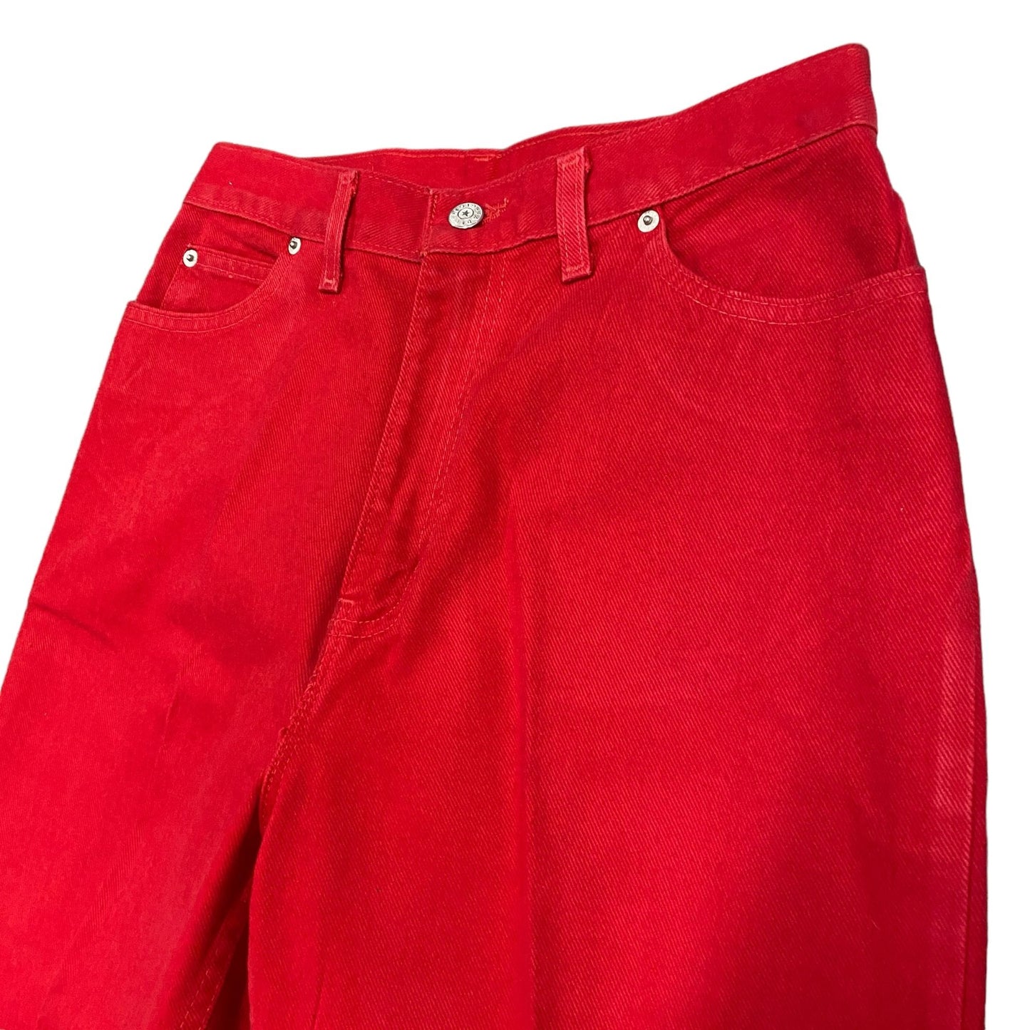 Vtg 90s Faded Glory Mom Jeans Red 12 Short High Rise Tapered Leg Preppy Colorful