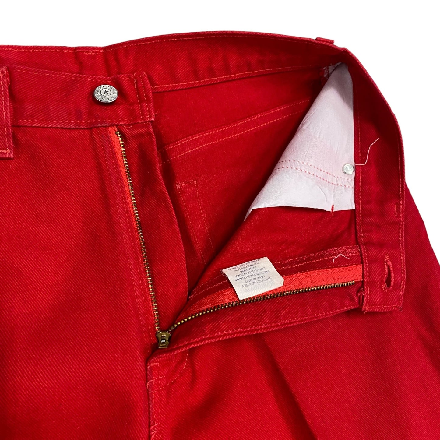 Vtg 90s Faded Glory Mom Jeans Red 12 Short High Rise Tapered Leg Preppy Colorful