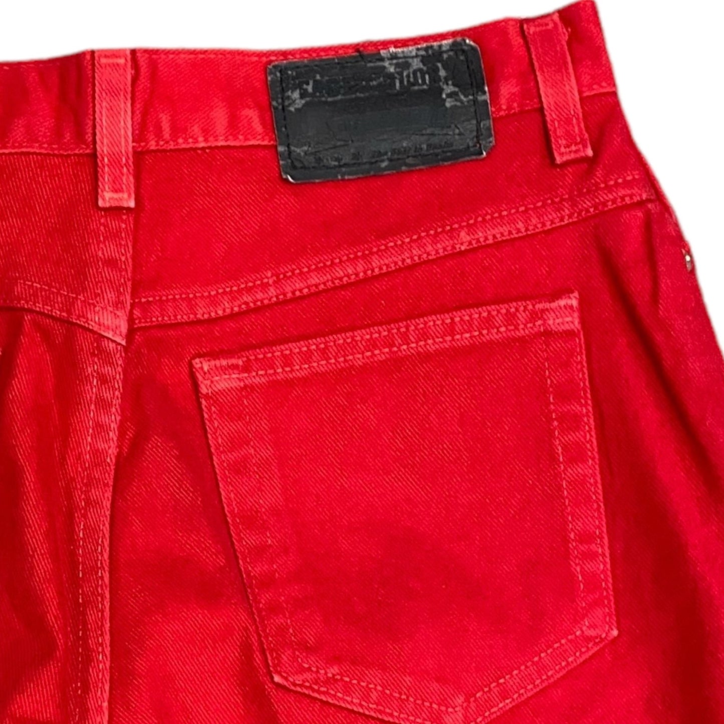 Vtg 90s Faded Glory Mom Jeans Red 12 Short High Rise Tapered Leg Preppy Colorful