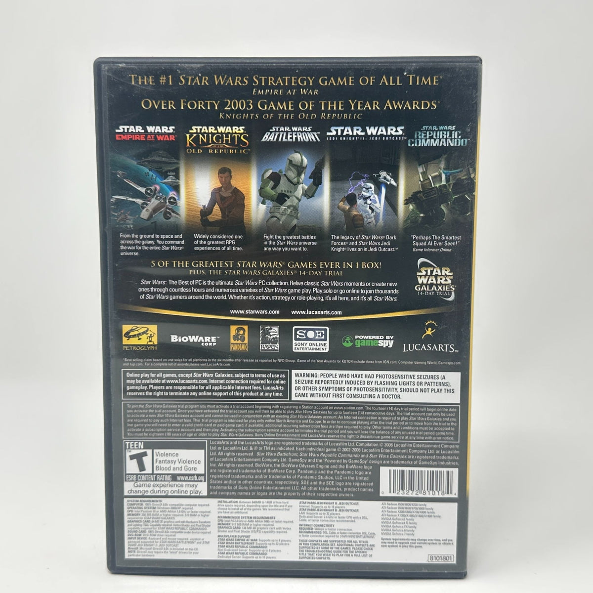 Star Wars: The Best Of PC - 5 Classic Games Collection DVD-ROM LucasArts 2006 Teen Rated