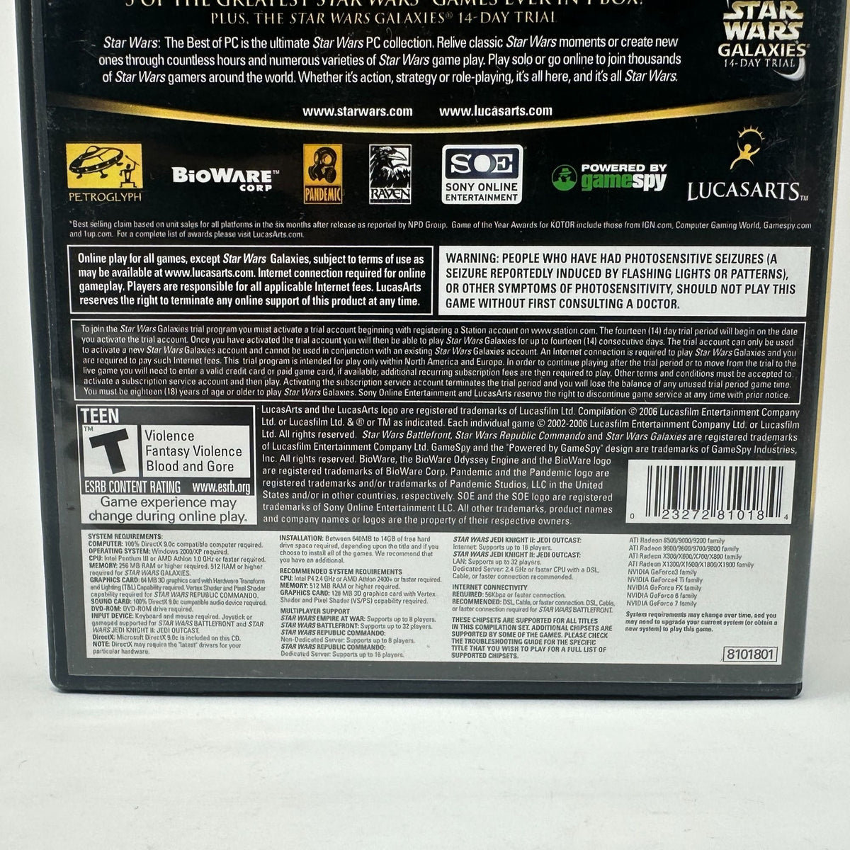Star Wars: The Best Of PC - 5 Classic Games Collection DVD-ROM LucasArts 2006 Teen Rated