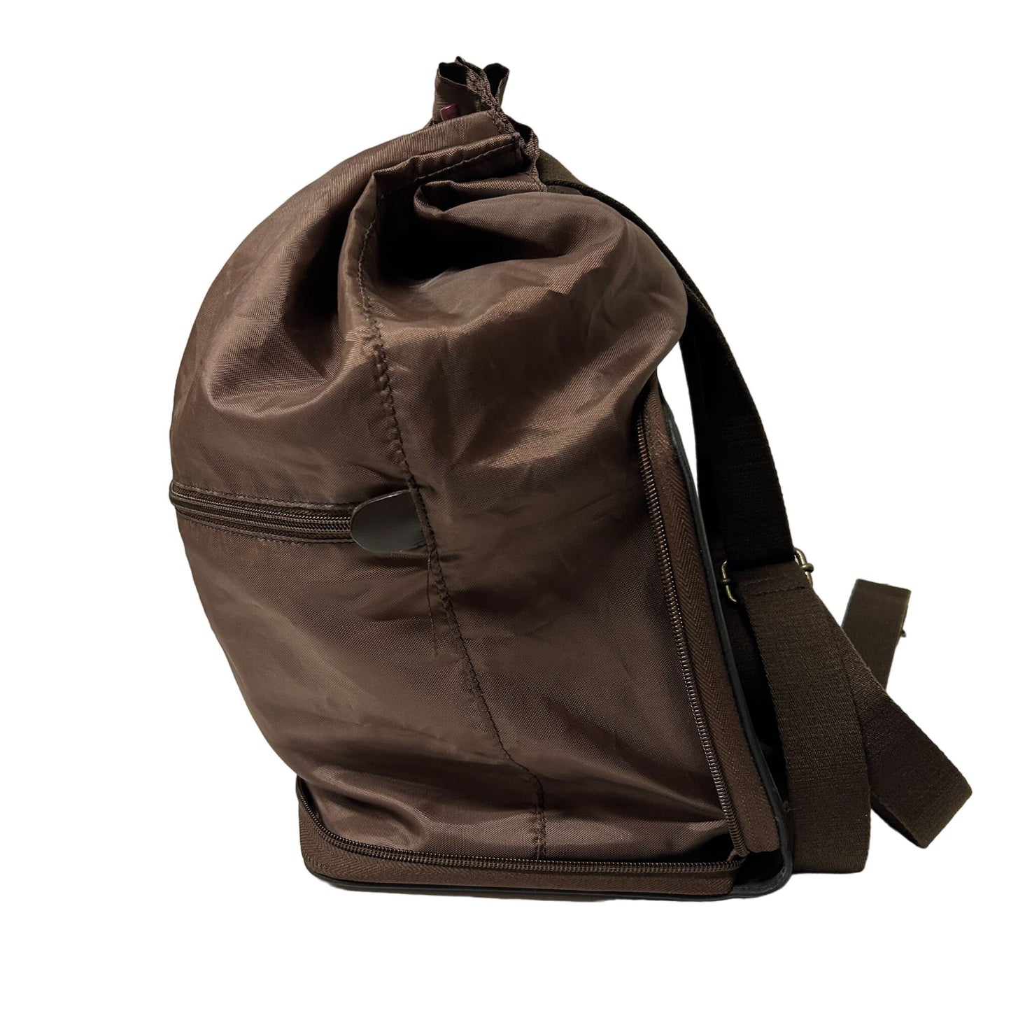 Levenger Glenroyal Chic Backpack Brown Nylon Packable Lightweight Compact Travel