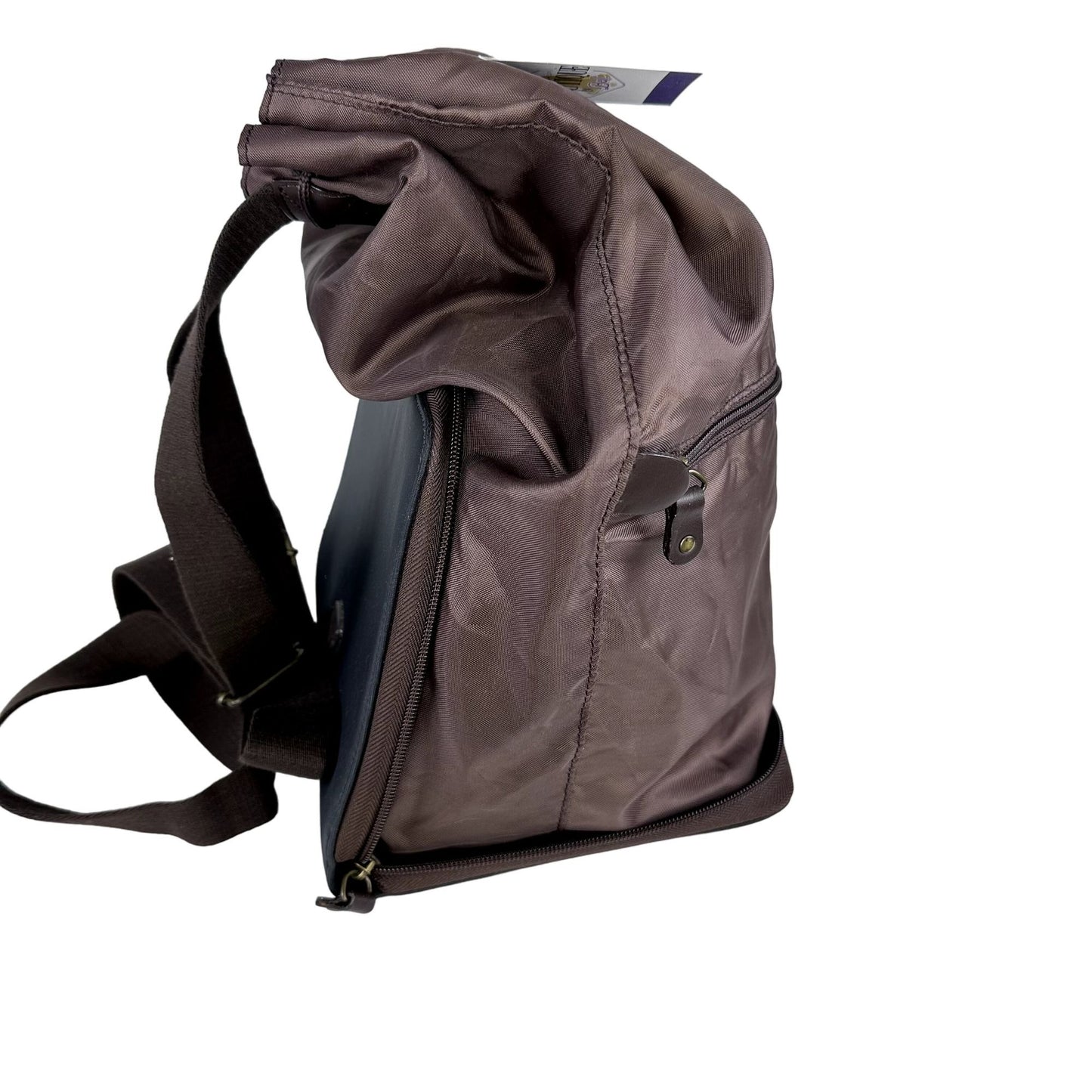 Levenger Glenroyal Chic Backpack Brown Nylon Packable Lightweight Compact Travel