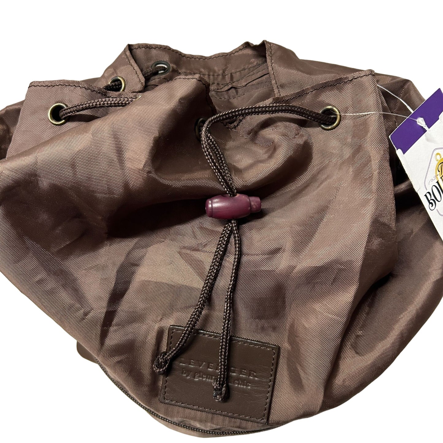 Levenger Glenroyal Chic Backpack Brown Nylon Packable Lightweight Compact Travel