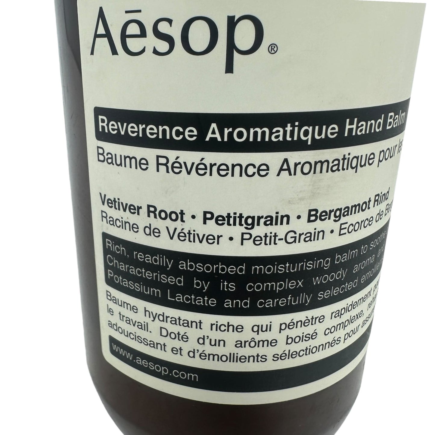 Aesop Reverence Aromatique Hand Balm Vetiver Root Petitgrain & Bergamot Rind 17.2 Oz