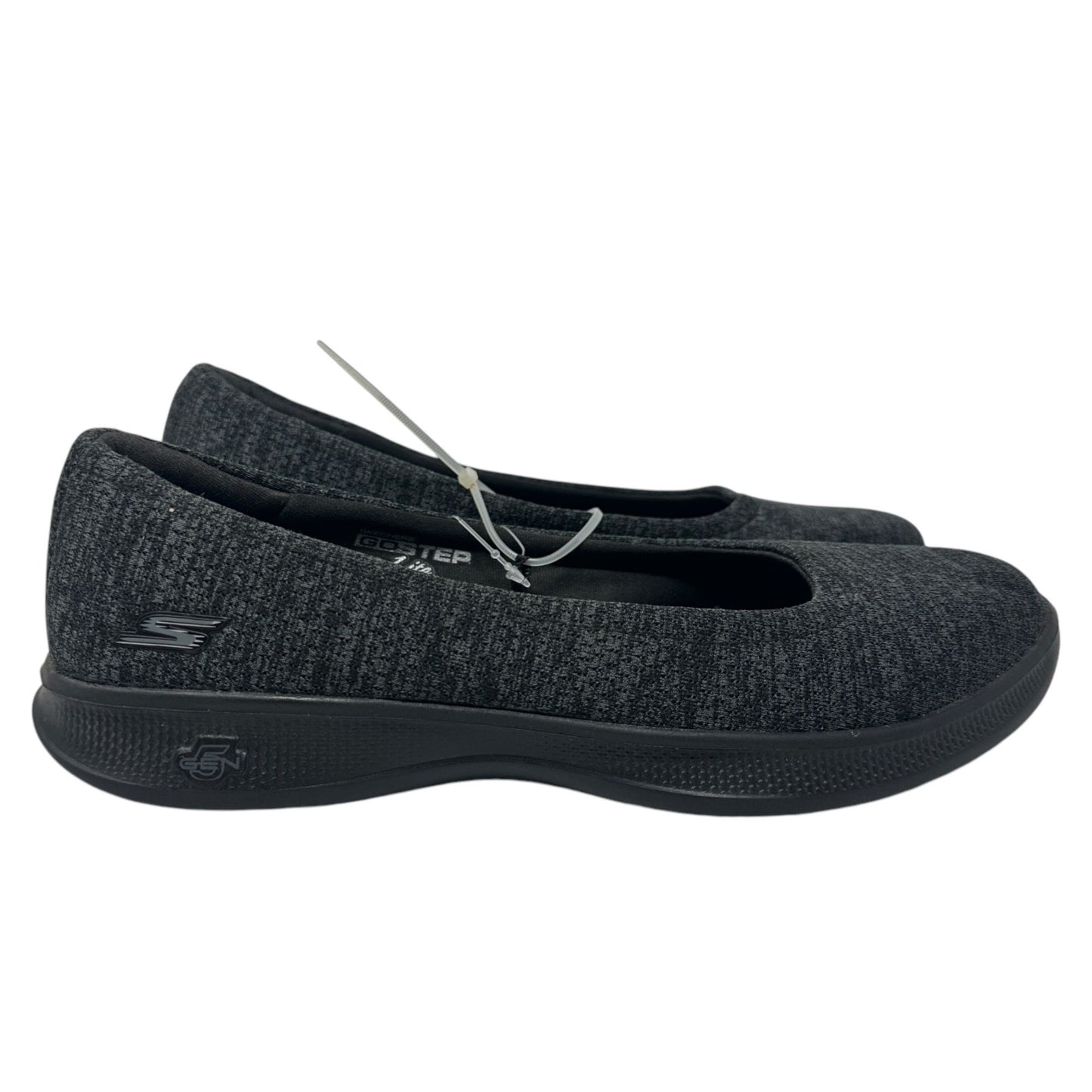 Skechers Womens 6 Black Go Step Lite Evoke Slip On Shoes Flats Goga Max Insole