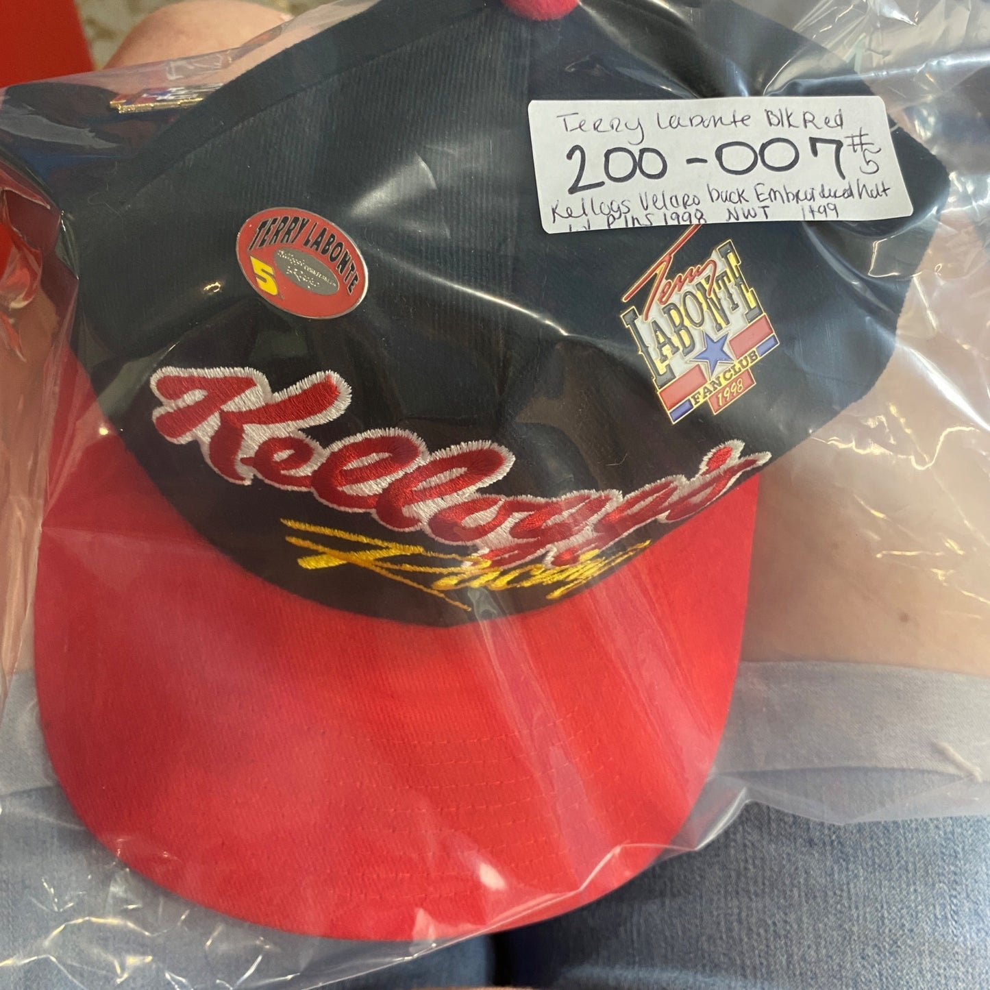 Vtg Terry Labonte #5 Kelloggs NASCAR Racing Hat w/ Collectors Pins 1999 Fan Club
