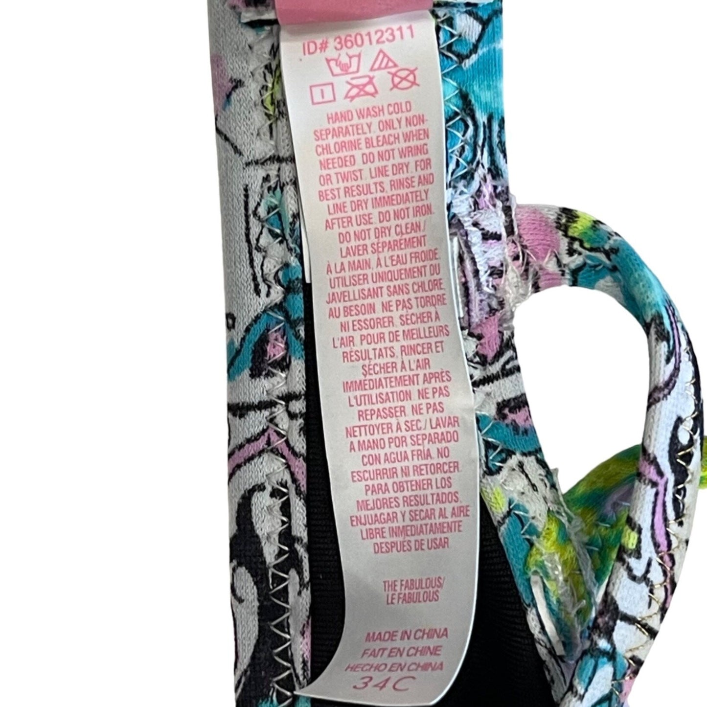 Victorias Secret 34C The Fabulous Push Up Bali Bikini Top Embroidered Sequin