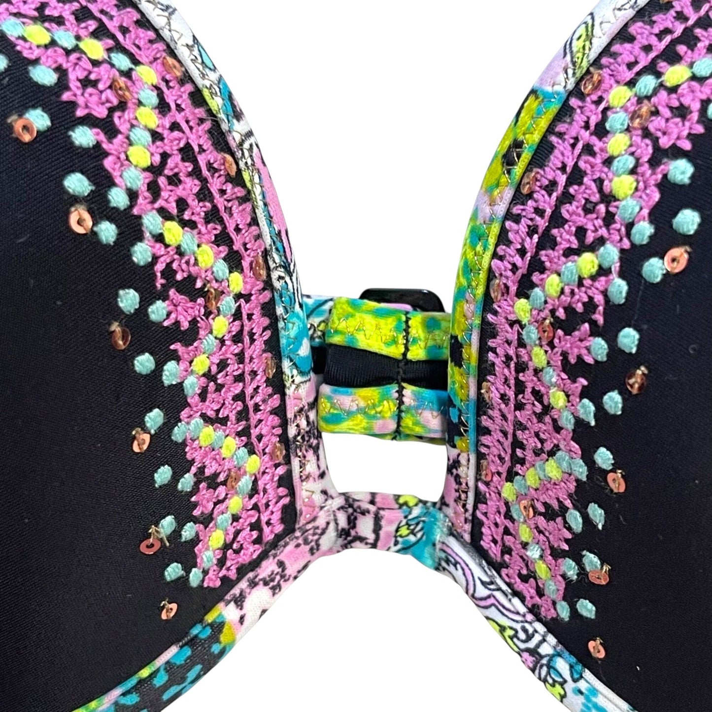 Victorias Secret 34C The Fabulous Push Up Bali Bikini Top Embroidered Sequin