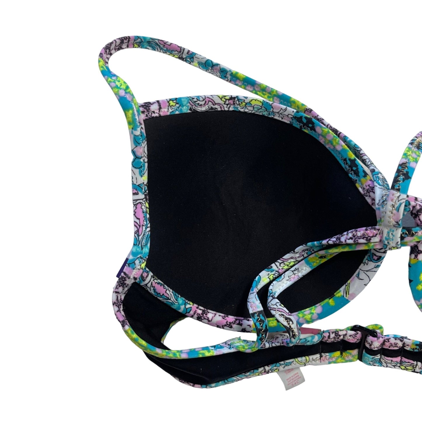 Victorias Secret 34C The Fabulous Push Up Bali Bikini Top Embroidered Sequin