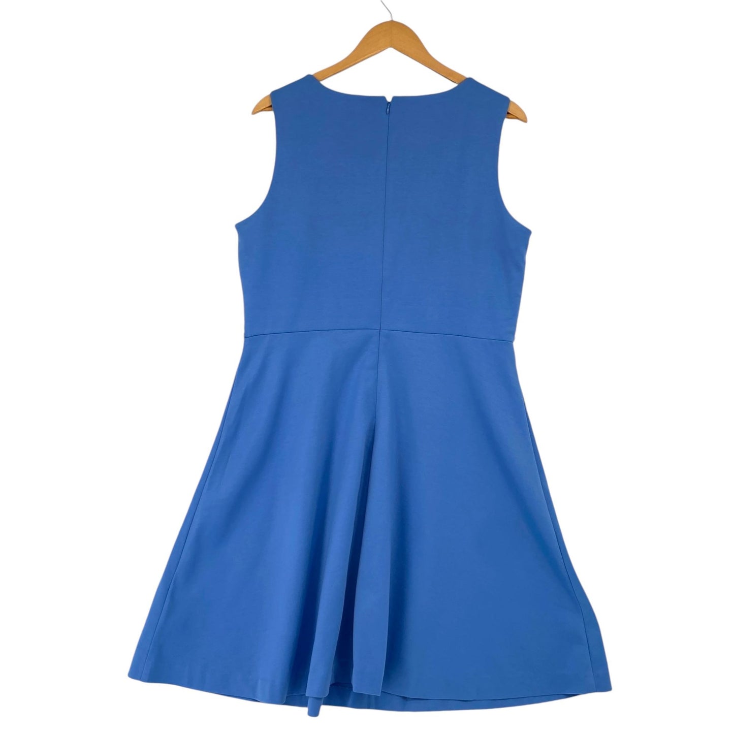 NWT 212 Collection XL Blue Skater Dress Sleeveless Fit Flare Back Zip Stretch