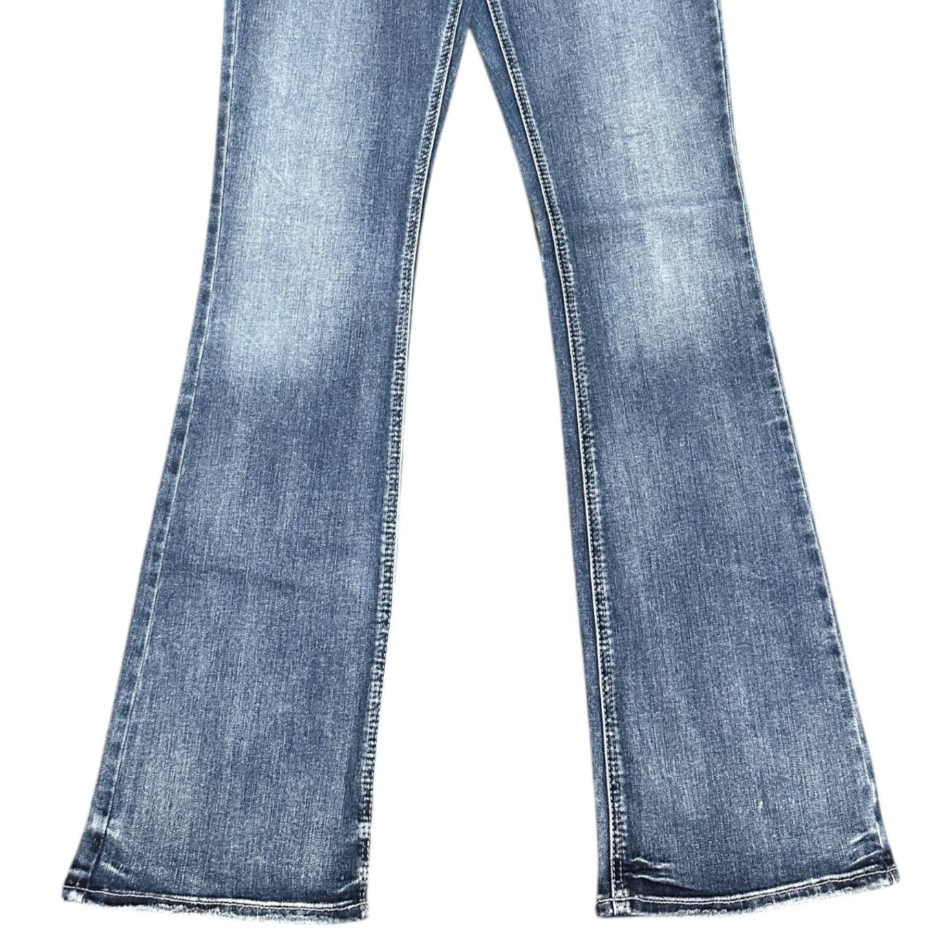 Silver Jeans Avery Bootcut Mid Rise Jeans Distressed Thick Stitch Womens 29X34.5