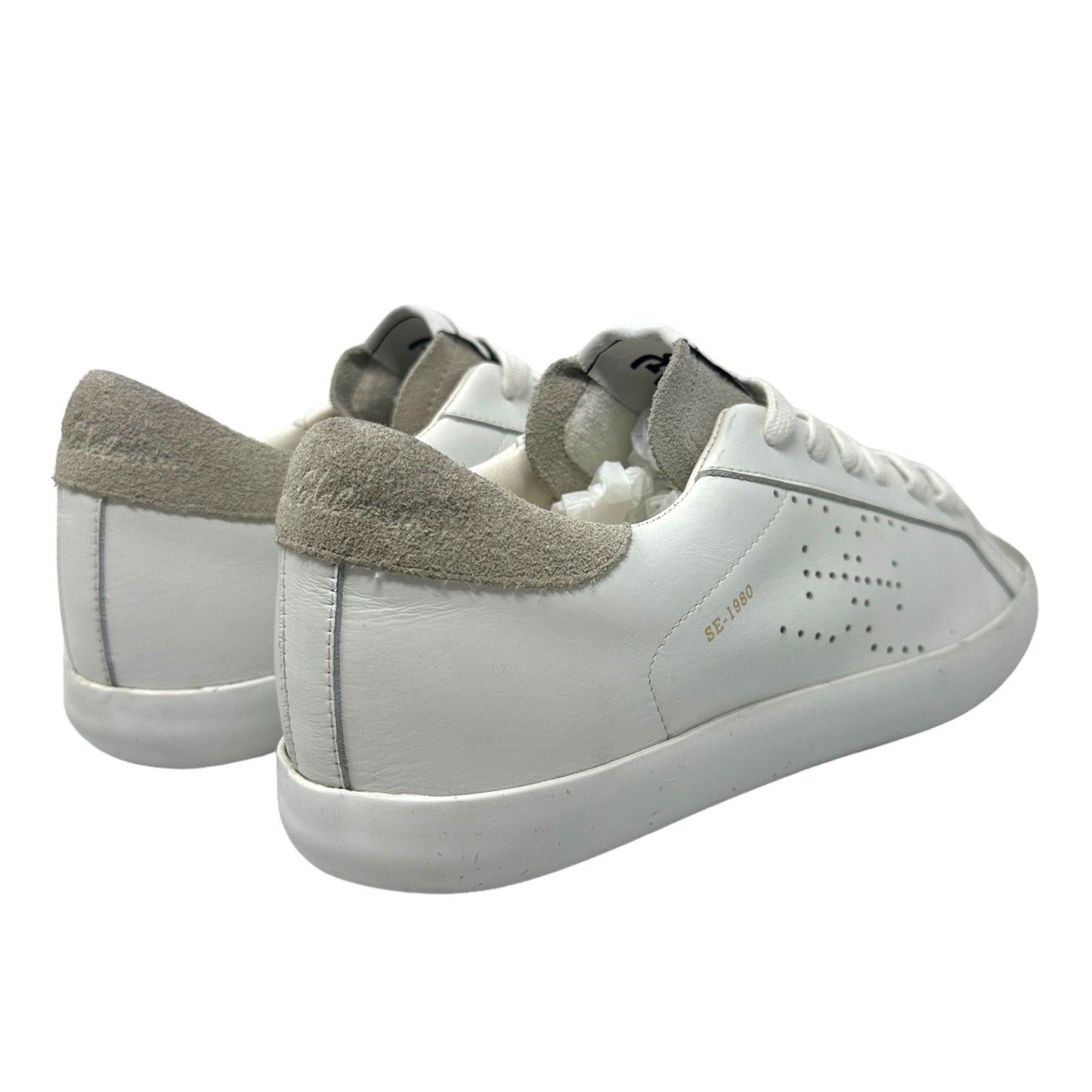 Sam Edelman Leather Lace Up Fashion Sneakers Womens 10M White Grey Low Top