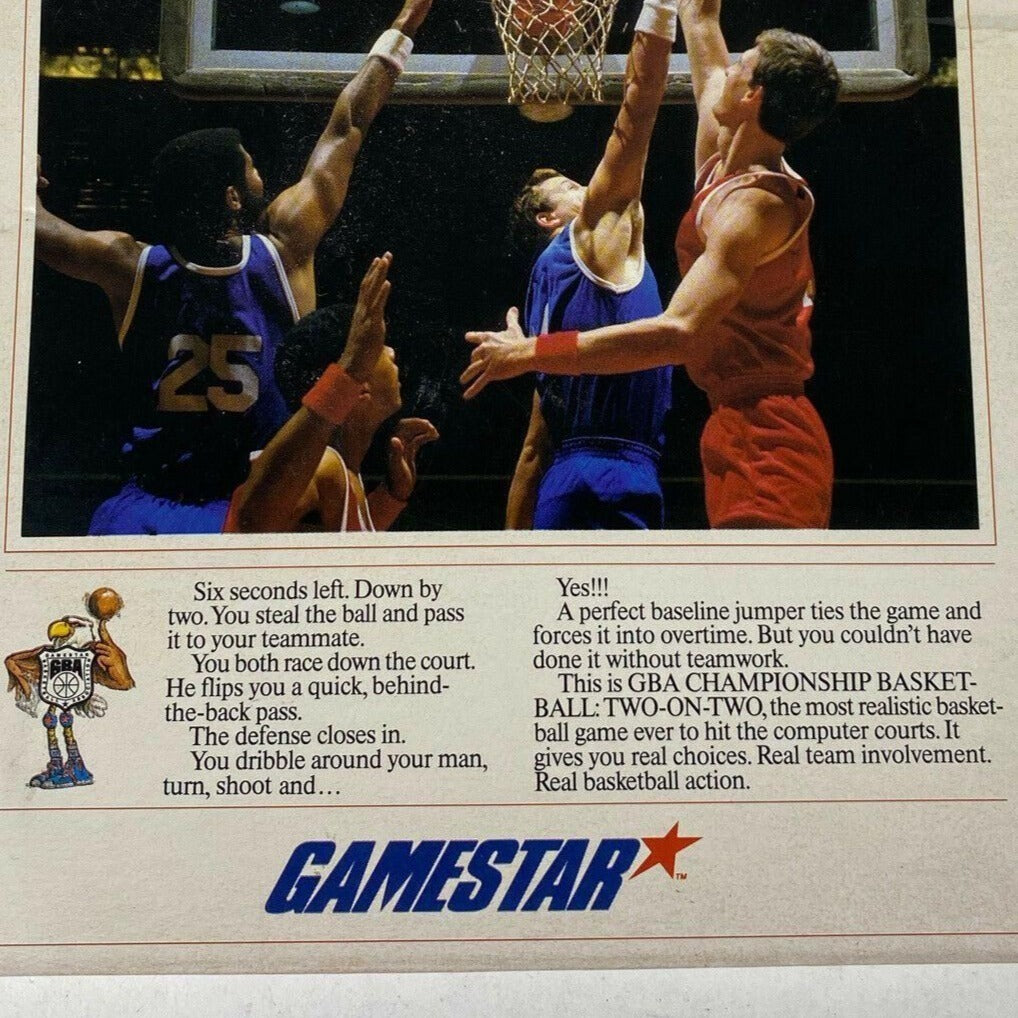 GBA Championship Basketball Two-On-Two Commodore 64/128 Game By Gamestar
