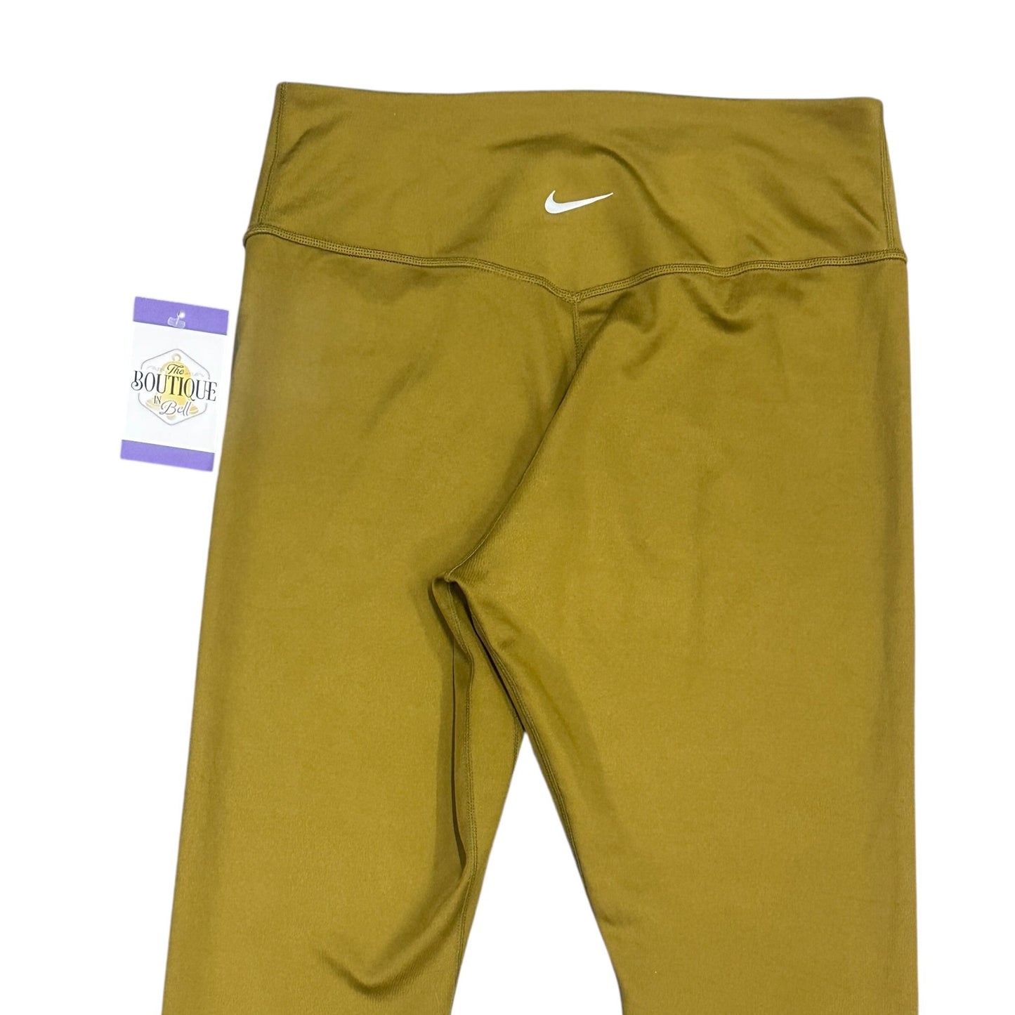 Nike Dri-Fit Olive Volt 7/8 Running Leggings Swoosh Womens M DJ0934-368