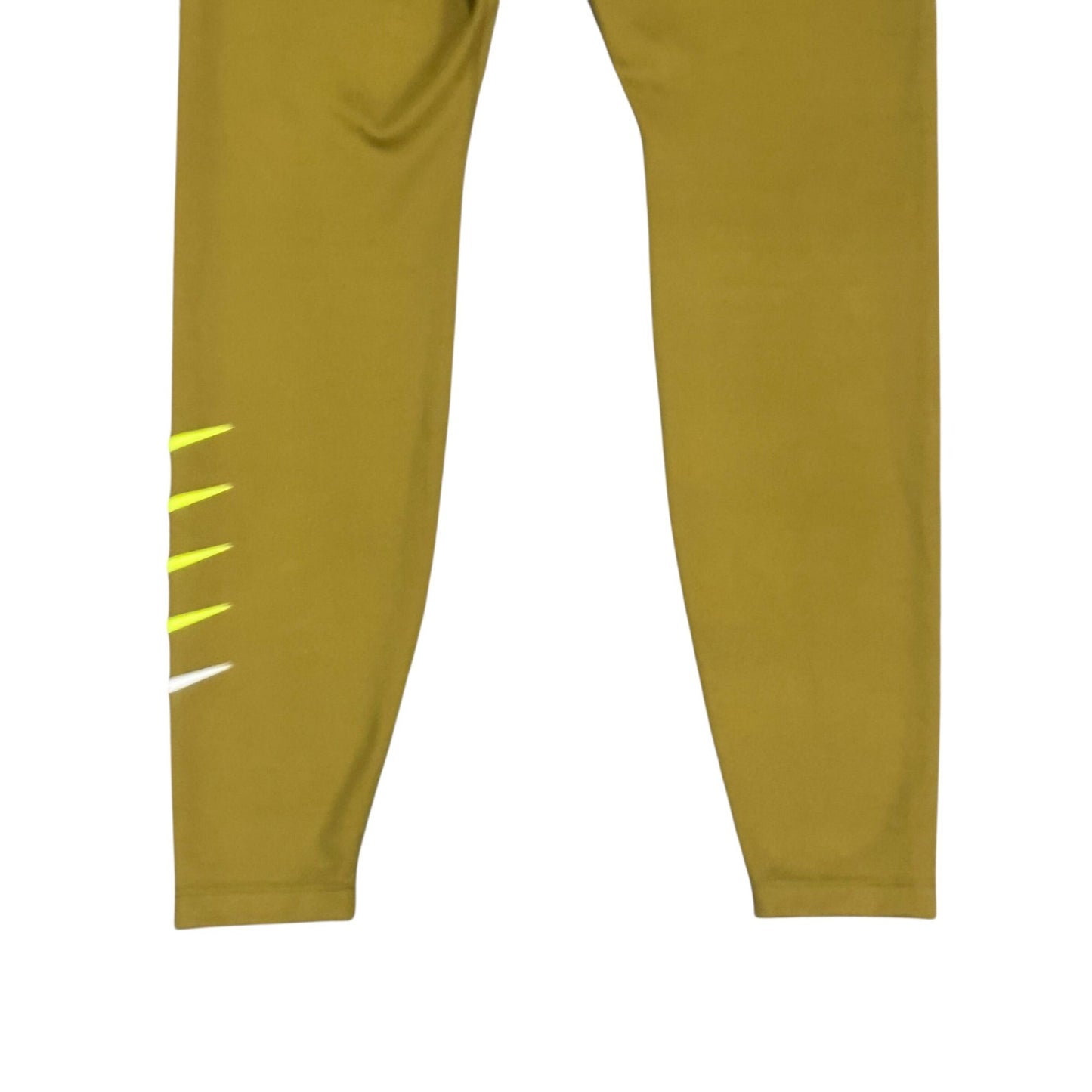 Nike Dri-Fit Olive Volt 7/8 Running Leggings Swoosh Womens M DJ0934-368