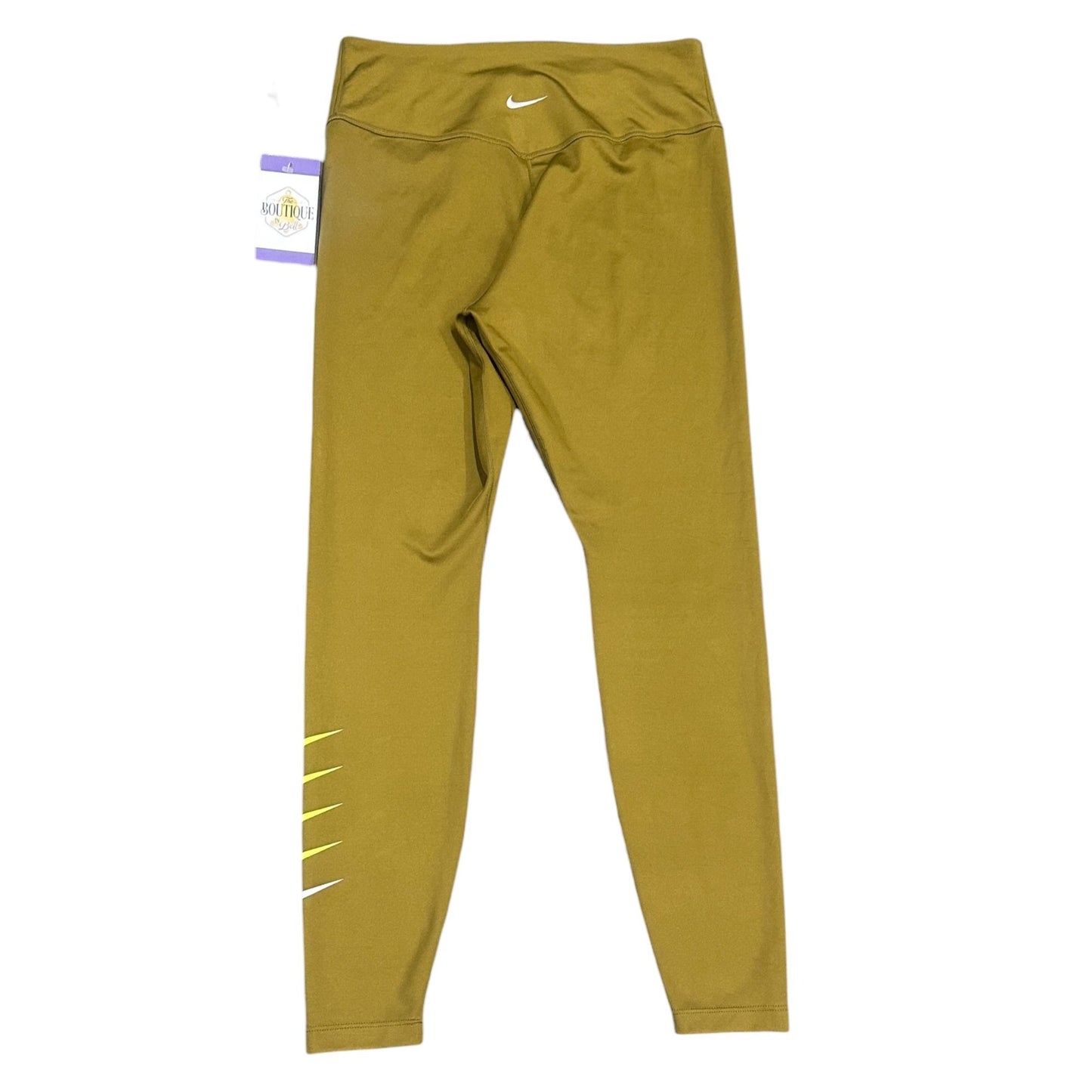 Nike Dri-Fit Olive Volt 7/8 Running Leggings Swoosh Womens M DJ0934-368