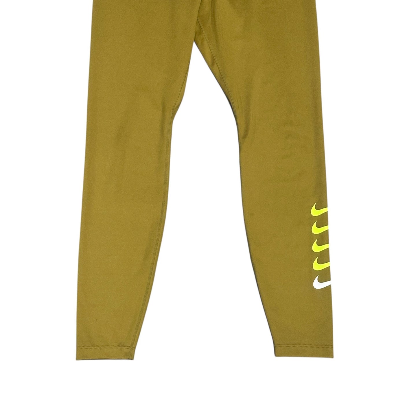 Nike Dri-Fit Olive Volt 7/8 Running Leggings Swoosh Womens M DJ0934-368