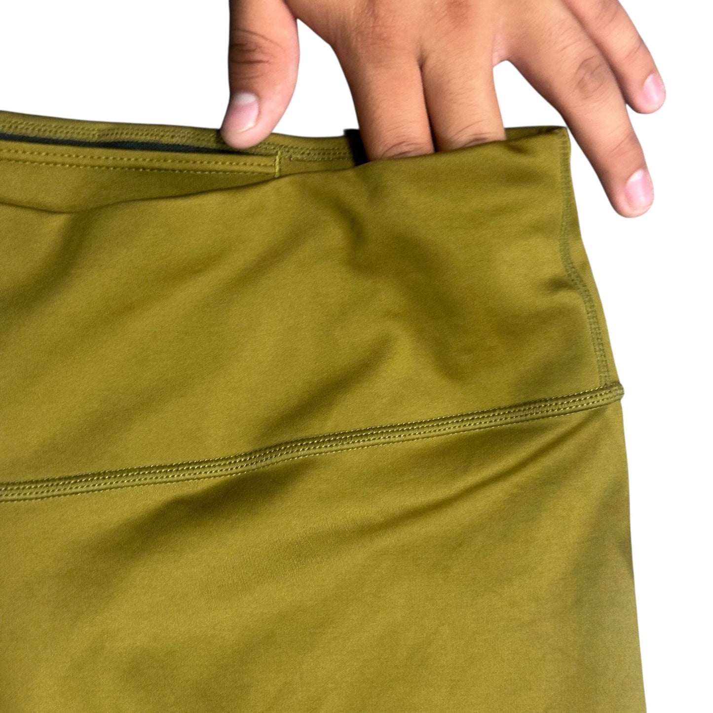 Nike Dri-Fit Olive Volt 7/8 Running Leggings Swoosh Womens M DJ0934-368