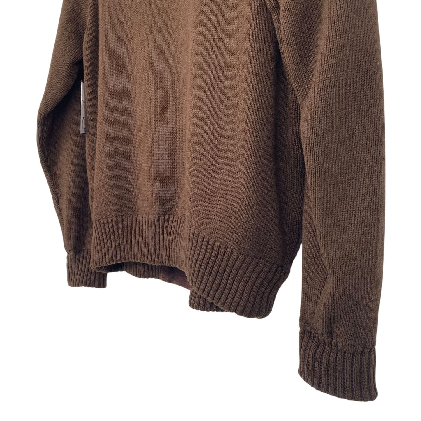 Vtg 70s Deerskin Sweater Jacket Brown Suede Leather Full Zip Grandpa Academia L