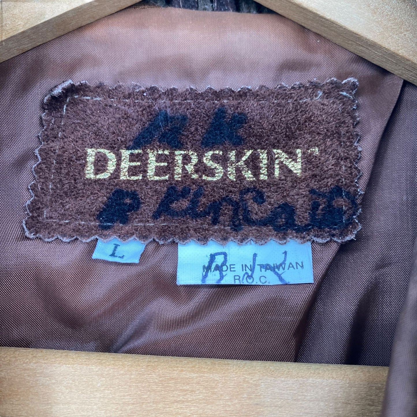 Vtg 70s Deerskin Sweater Jacket Brown Suede Leather Full Zip Grandpa Academia L