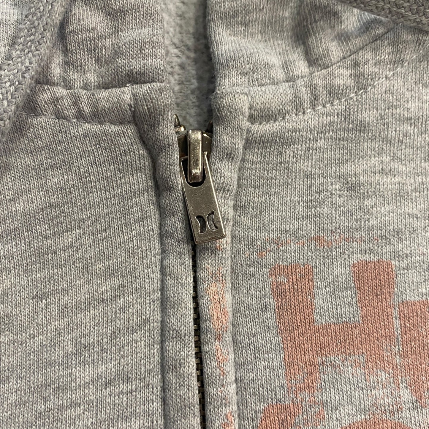 Hurley Gray Hoodie Faces of Love Graphic Full Zip Thumbhole Heart