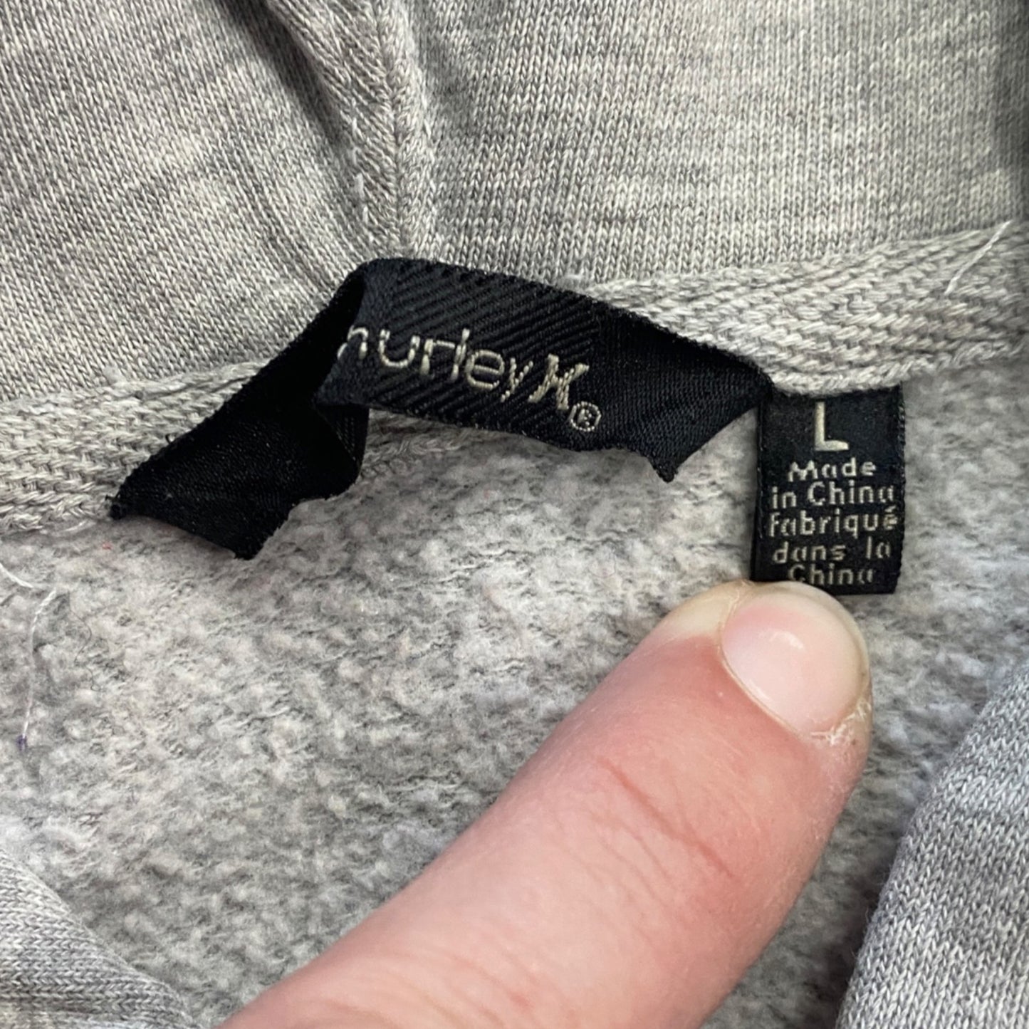 Hurley Gray Hoodie Faces of Love Graphic Full Zip Thumbhole Heart