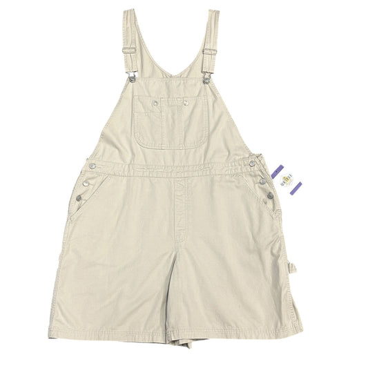 Vtg Y2K Gloria Vanderbilt Womens 1X Shortalls Beige Overalls