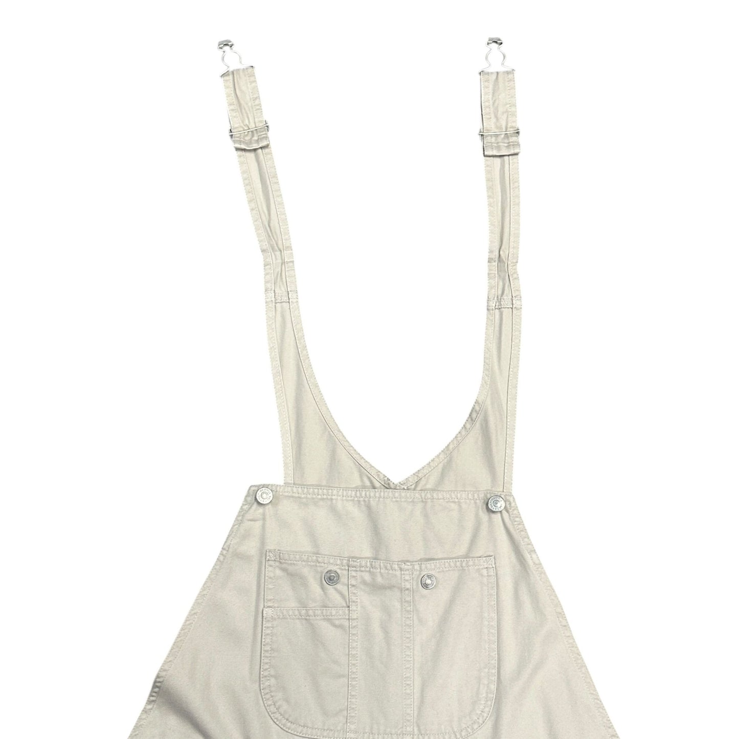 Vtg Y2K Gloria Vanderbilt Womens 1X Shortalls Beige Overalls