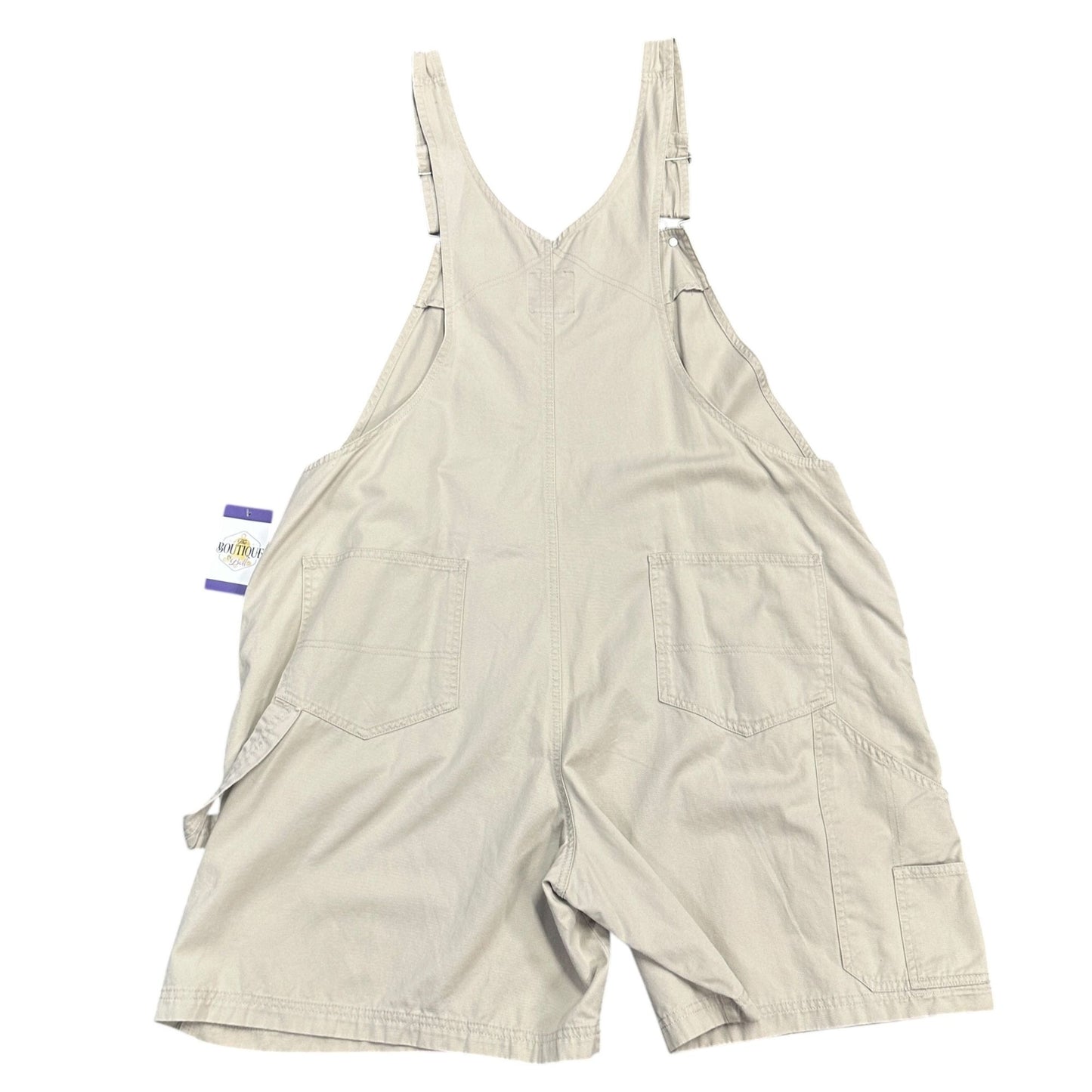 Vtg Y2K Gloria Vanderbilt Womens 1X Shortalls Beige Overalls