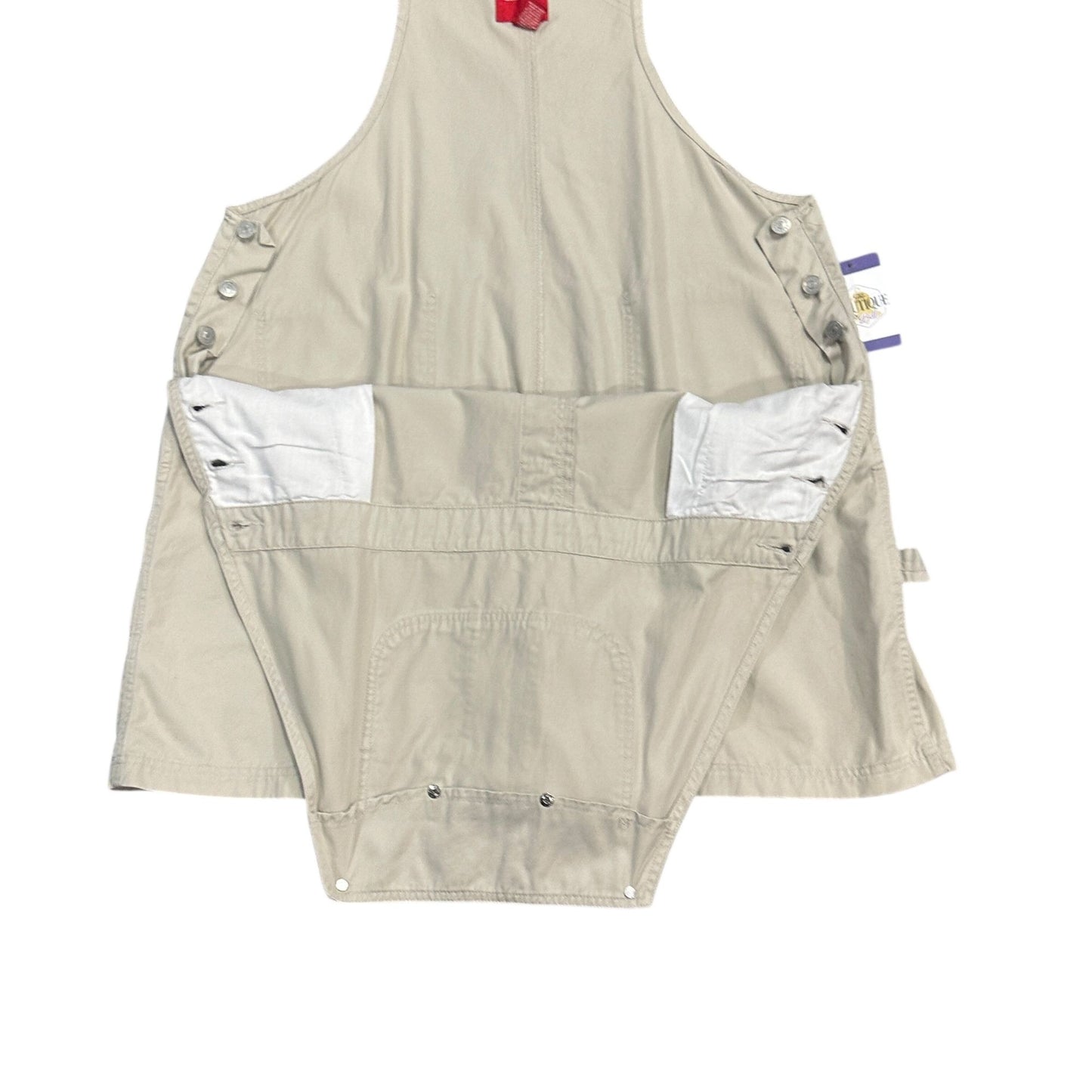 Vtg Y2K Gloria Vanderbilt Womens 1X Shortalls Beige Overalls