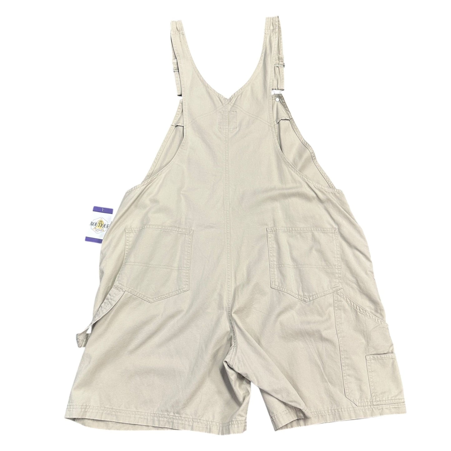 Vtg Y2K Gloria Vanderbilt Womens 1X Shortalls Beige Overalls