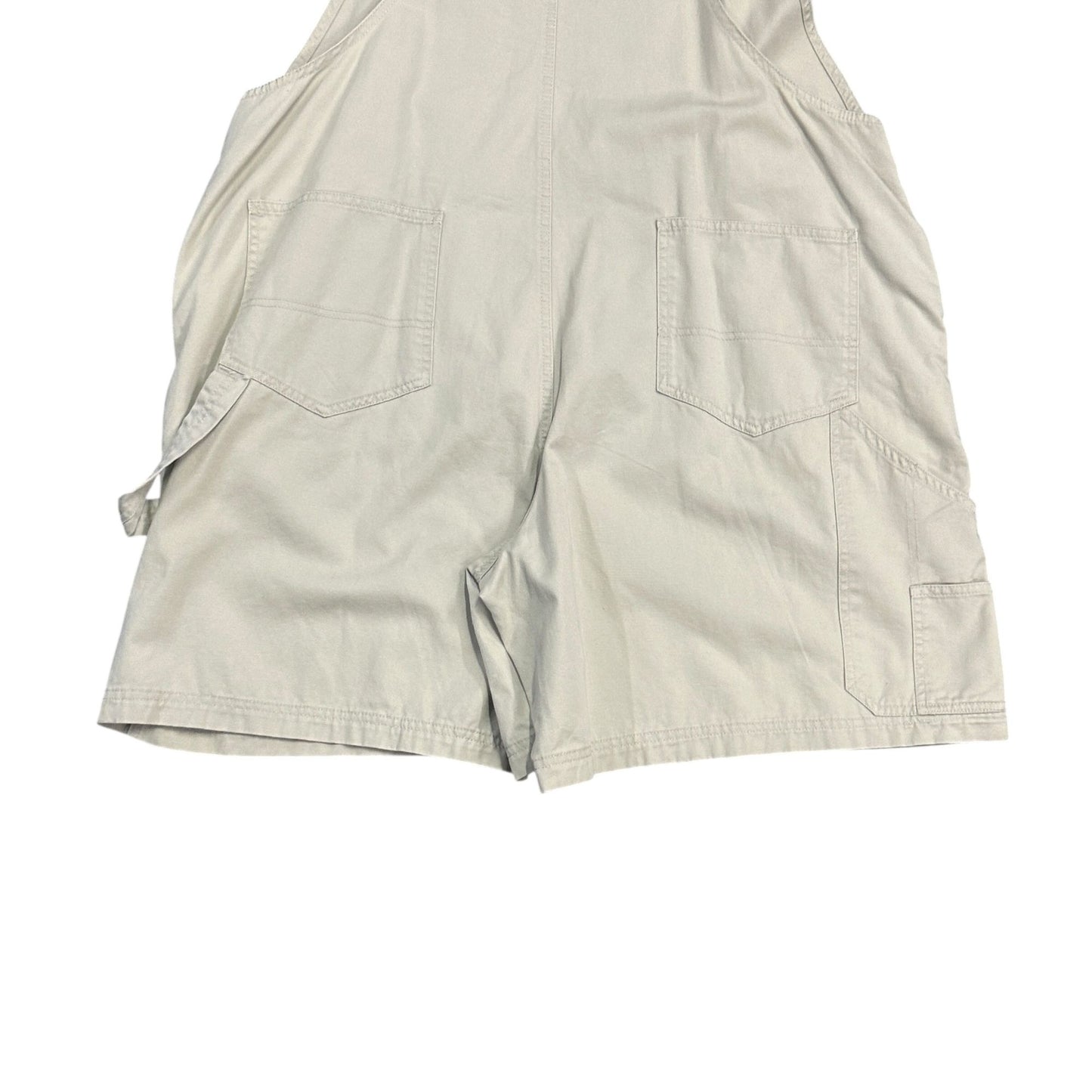 Vtg Y2K Gloria Vanderbilt Womens 1X Shortalls Beige Overalls