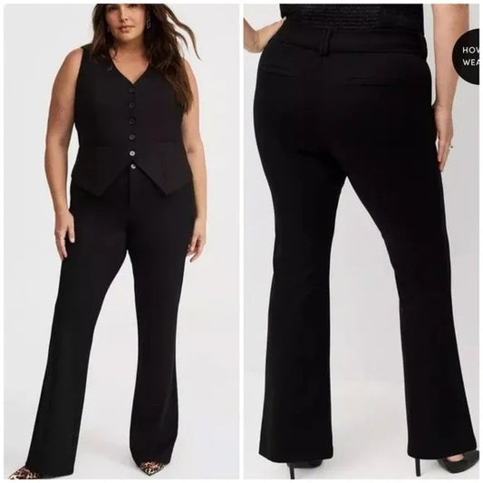NWT Studio by Torrid Black Trouser Signature Ponte Pant Flare Leg Stretch