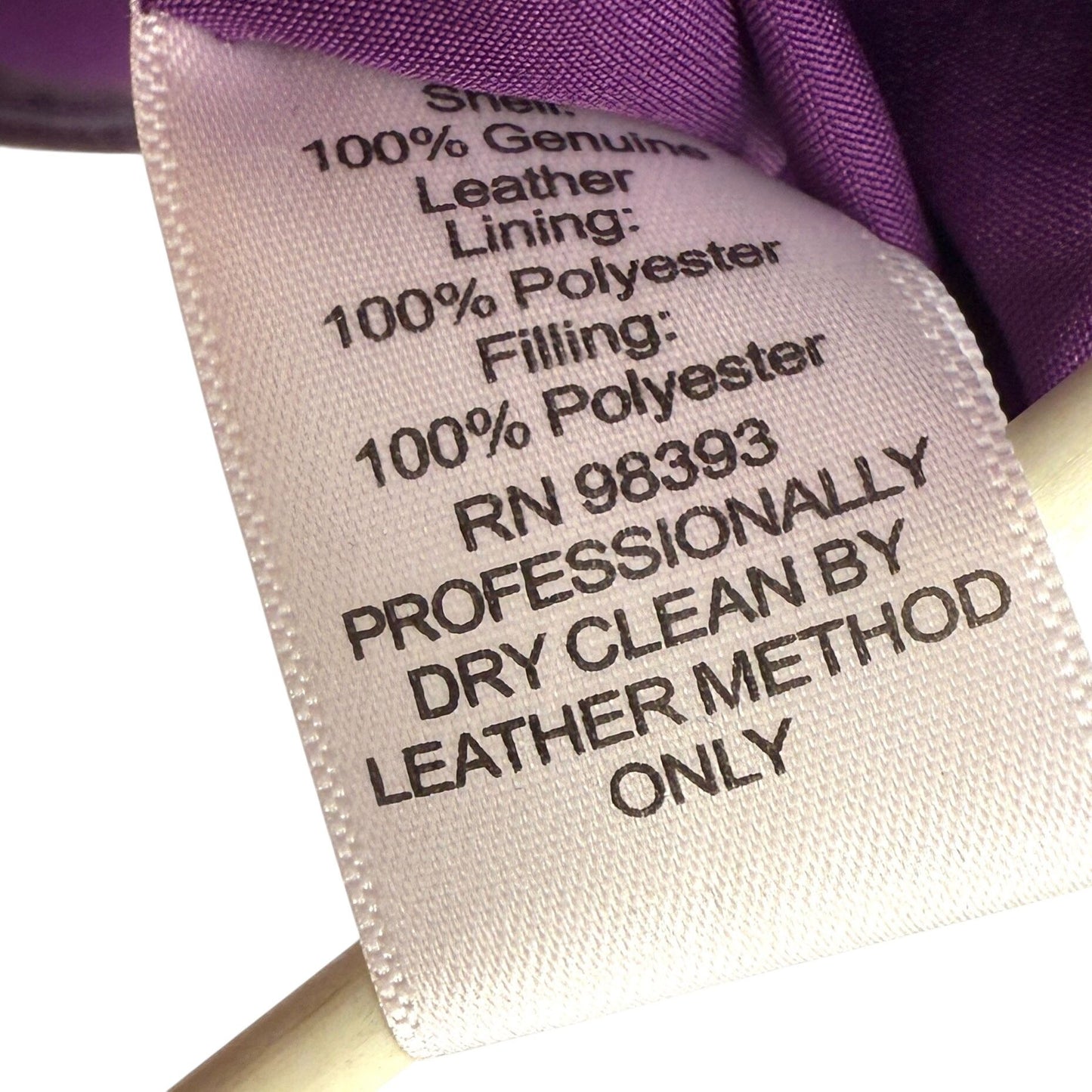 Isaac Mizrahi Live Womens XL Purple Leather Quilted Jacket Front Button Lined