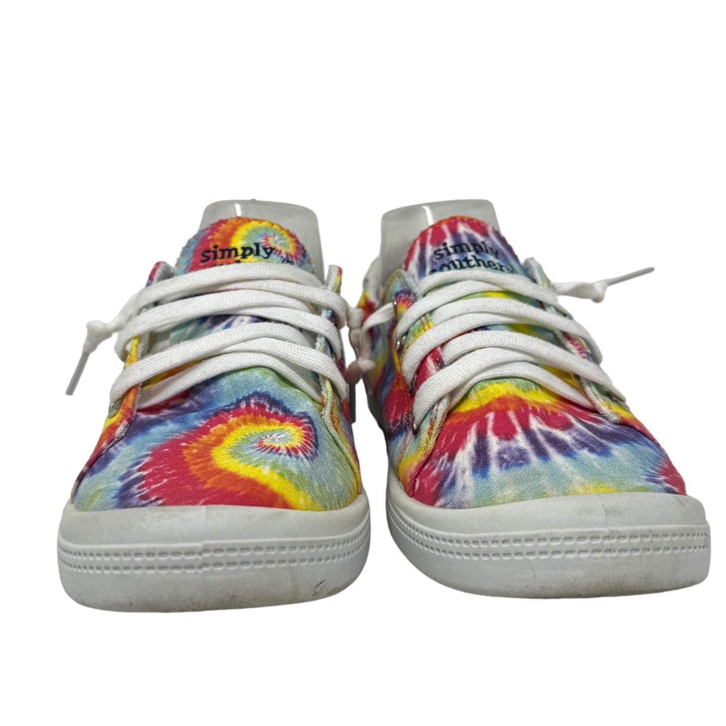 Simply Southern Womens 9 Tie Dye Canvas Slip On Sneakers Shoes Colorful Casual