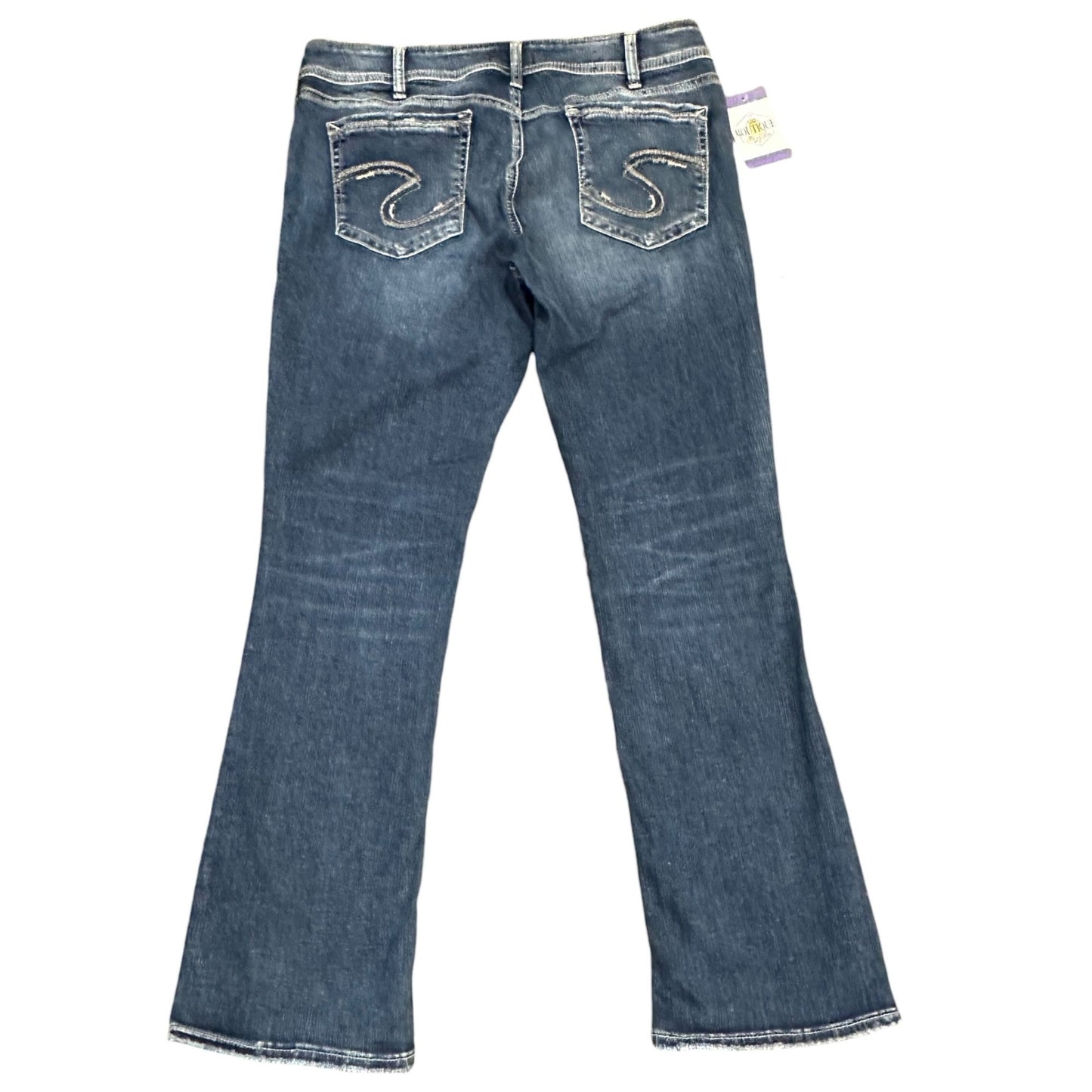 Silver Jeans Womens 33X31 Elyse Slim Boot Blue Distressed Stretch Western Y2K