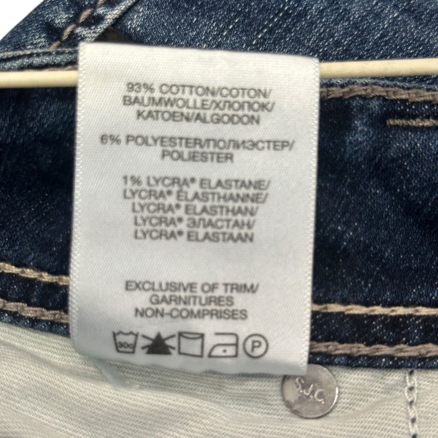 Silver Jeans Womens 33X31 Elyse Slim Boot Blue Distressed Stretch Western Y2K